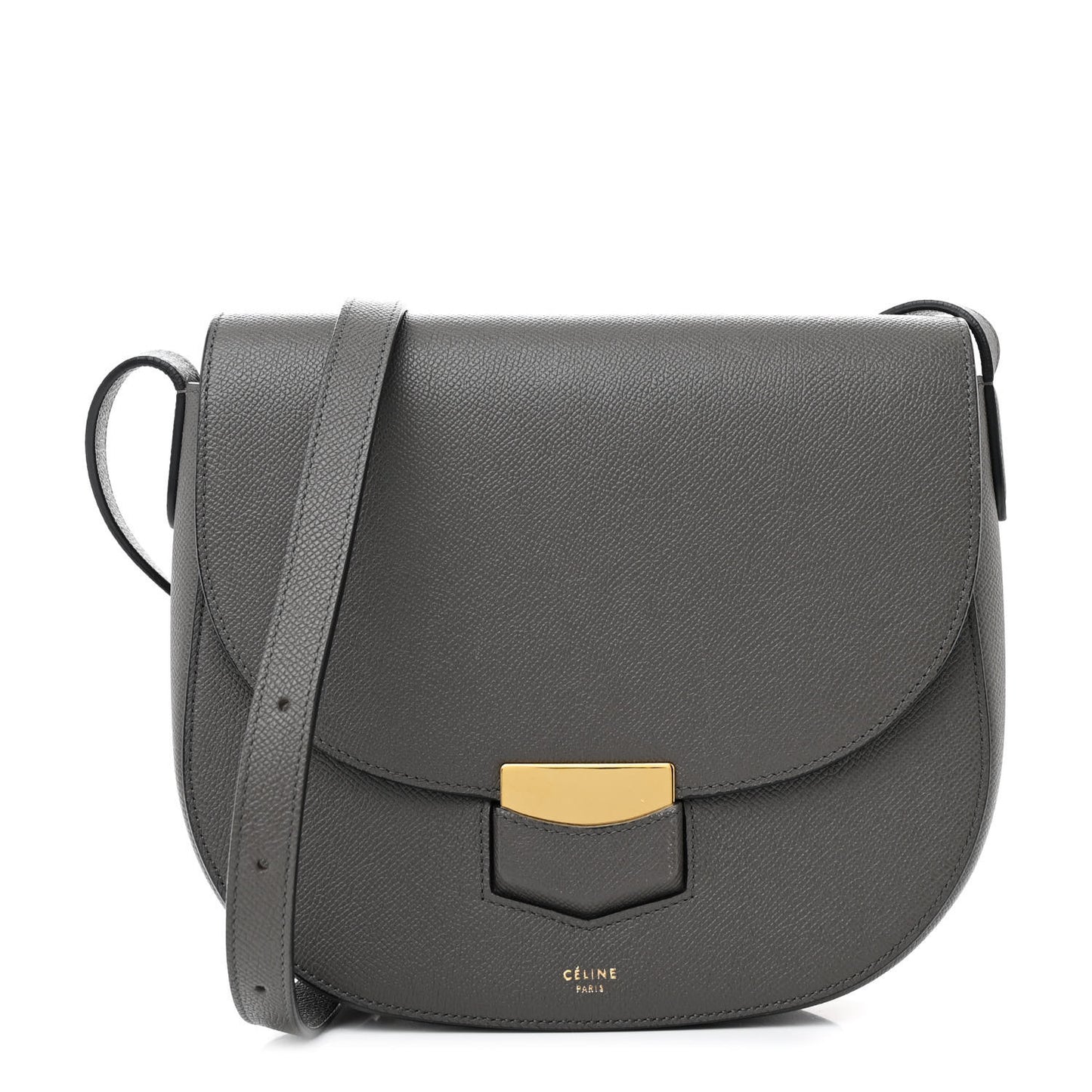 Grained Calfskin Medium Trotteur Grey