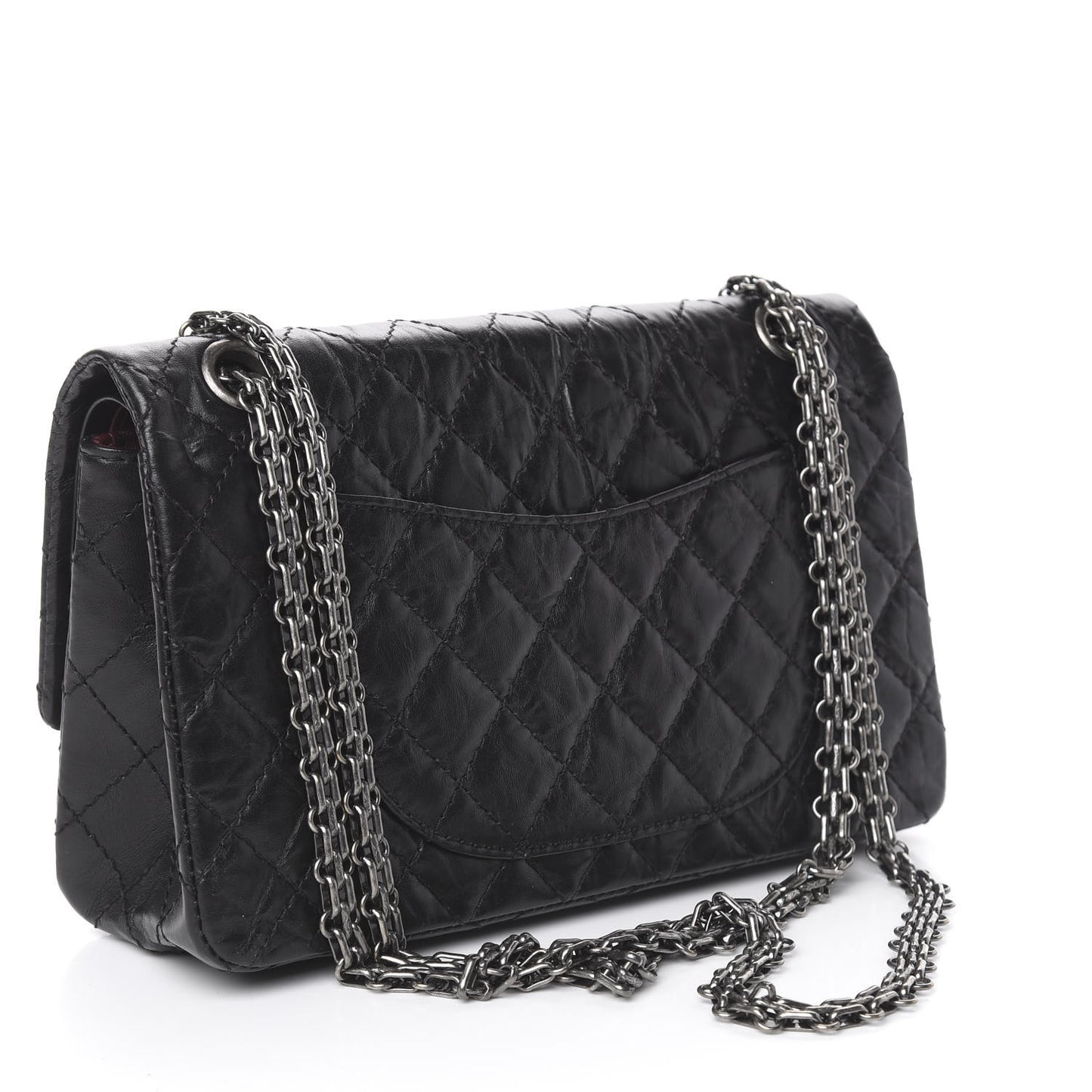 Aged Calfskin Quilted 2.55 Reissue 225 Flap Black