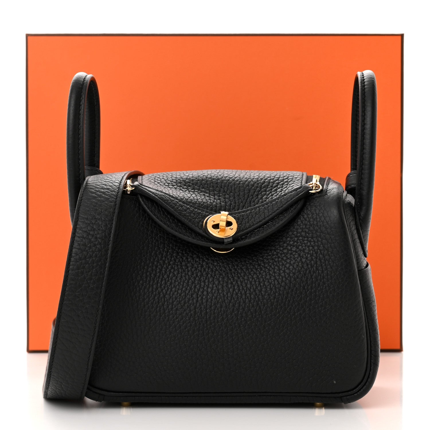Hermes Taurillon Clemence Mini Lindy 20 Black 11 of 11