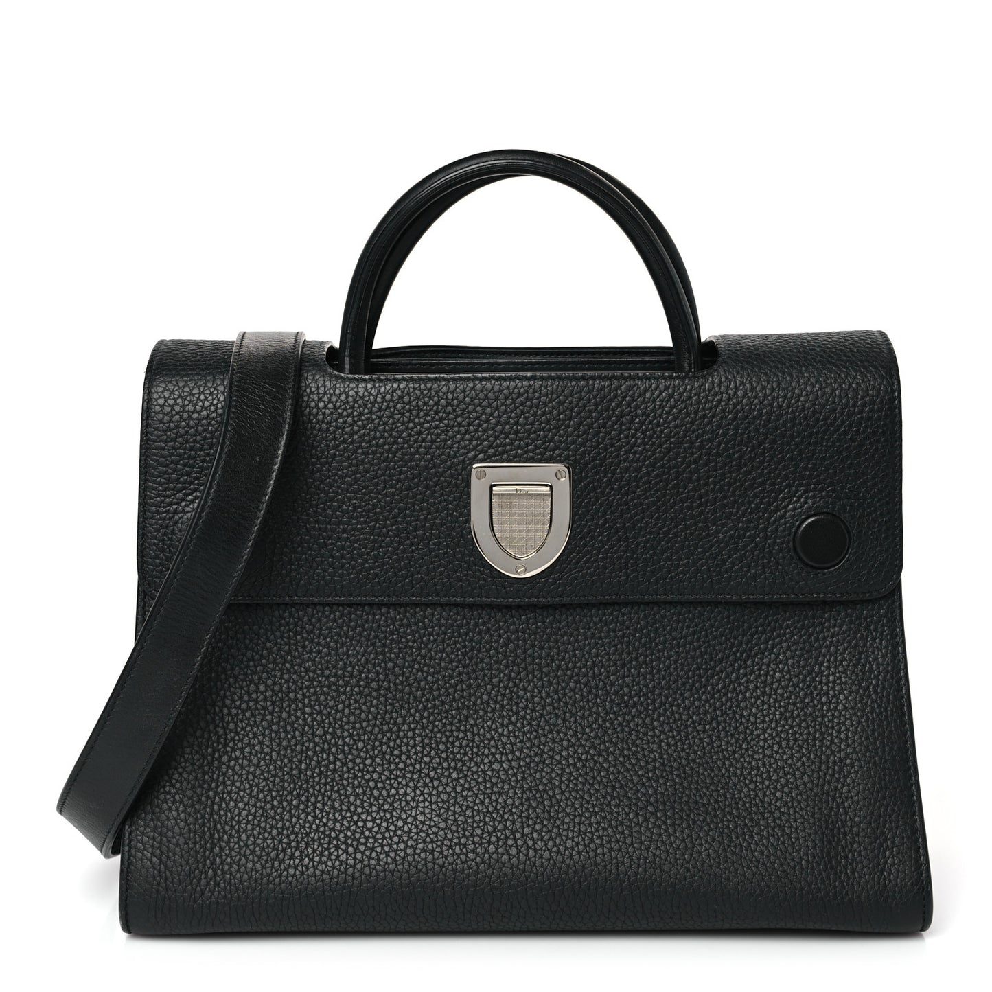 Grained Calfskin Medium Diorever Flap Black