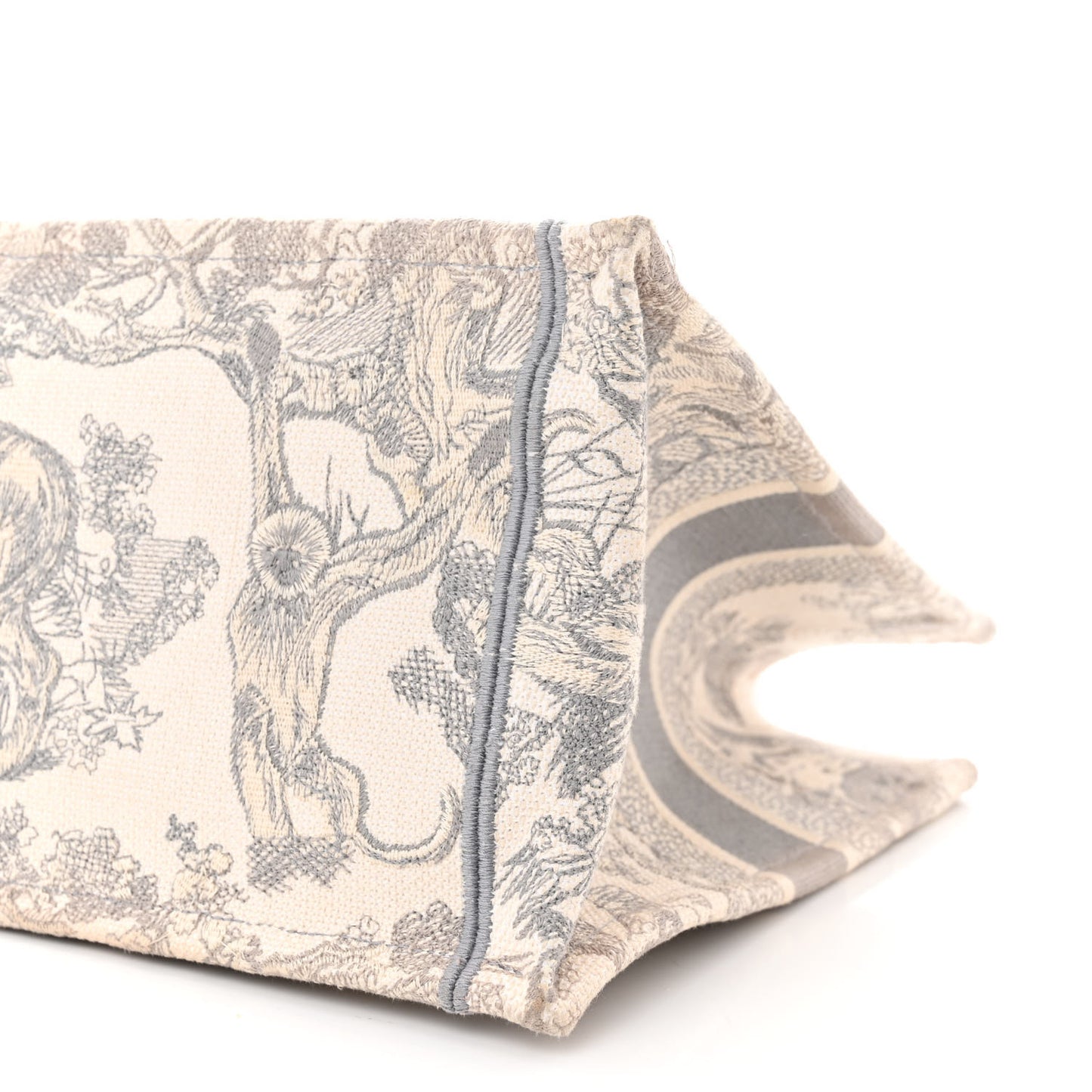 Canvas Embroidered Medium Dioriviera Toile De Jouy Book Tote Gray