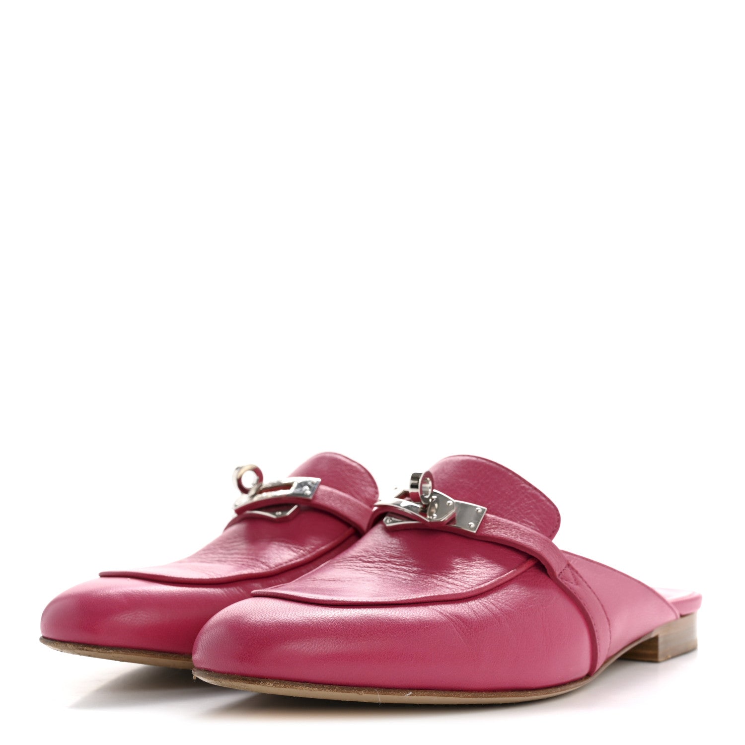 Hermes Goatskin Oz Mules 38.5 Rose Framboise 4 of 9