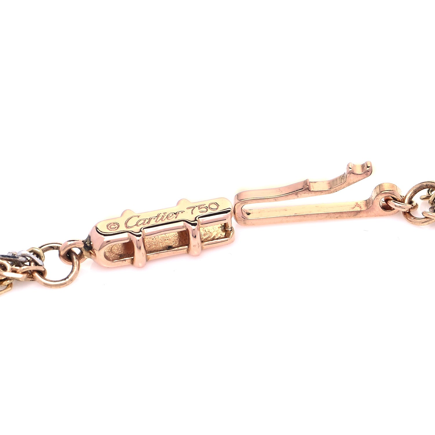 Cartier 18K Pink Yellow White Gold Diamond Trinity Panthère De Cartier Pendant Necklace 5 of 8