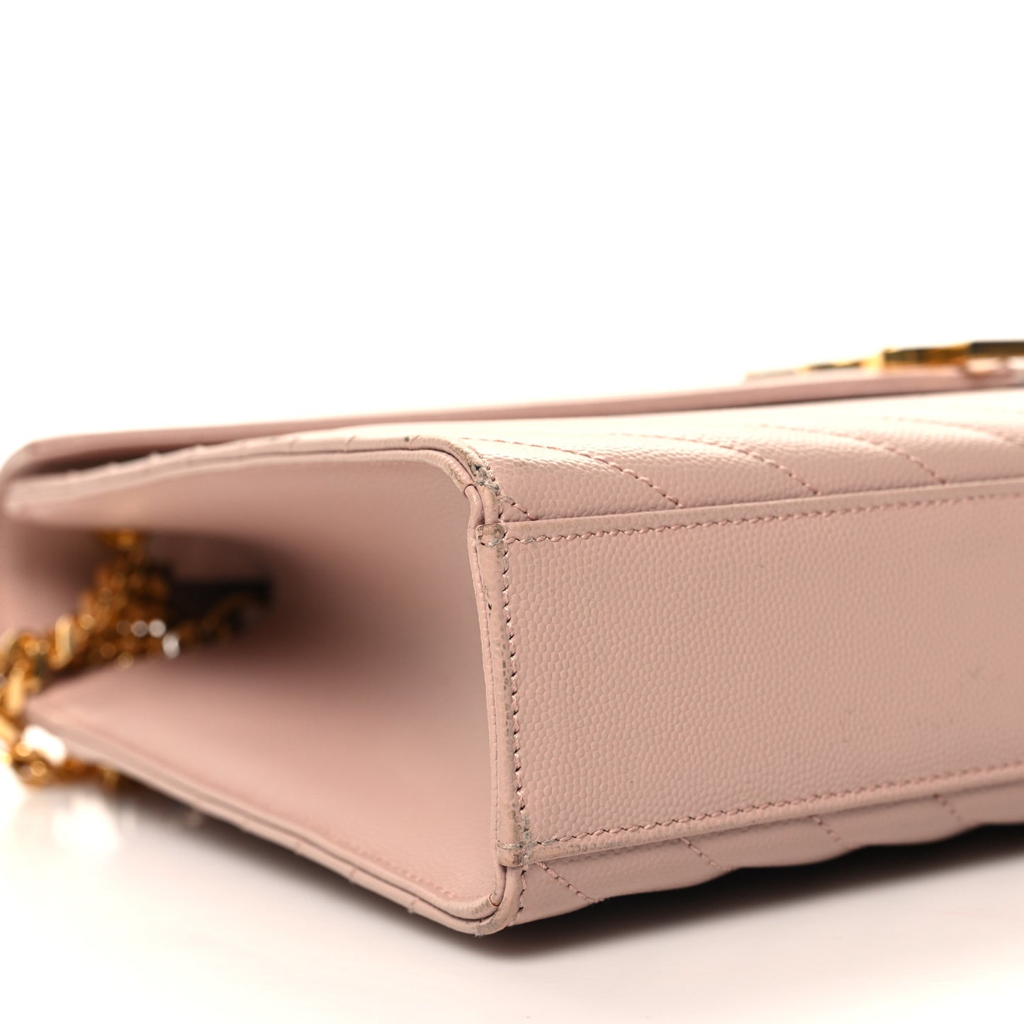 Grain De Poudre Matelasse Chevron Large Monogram Satchel Pale Pink
