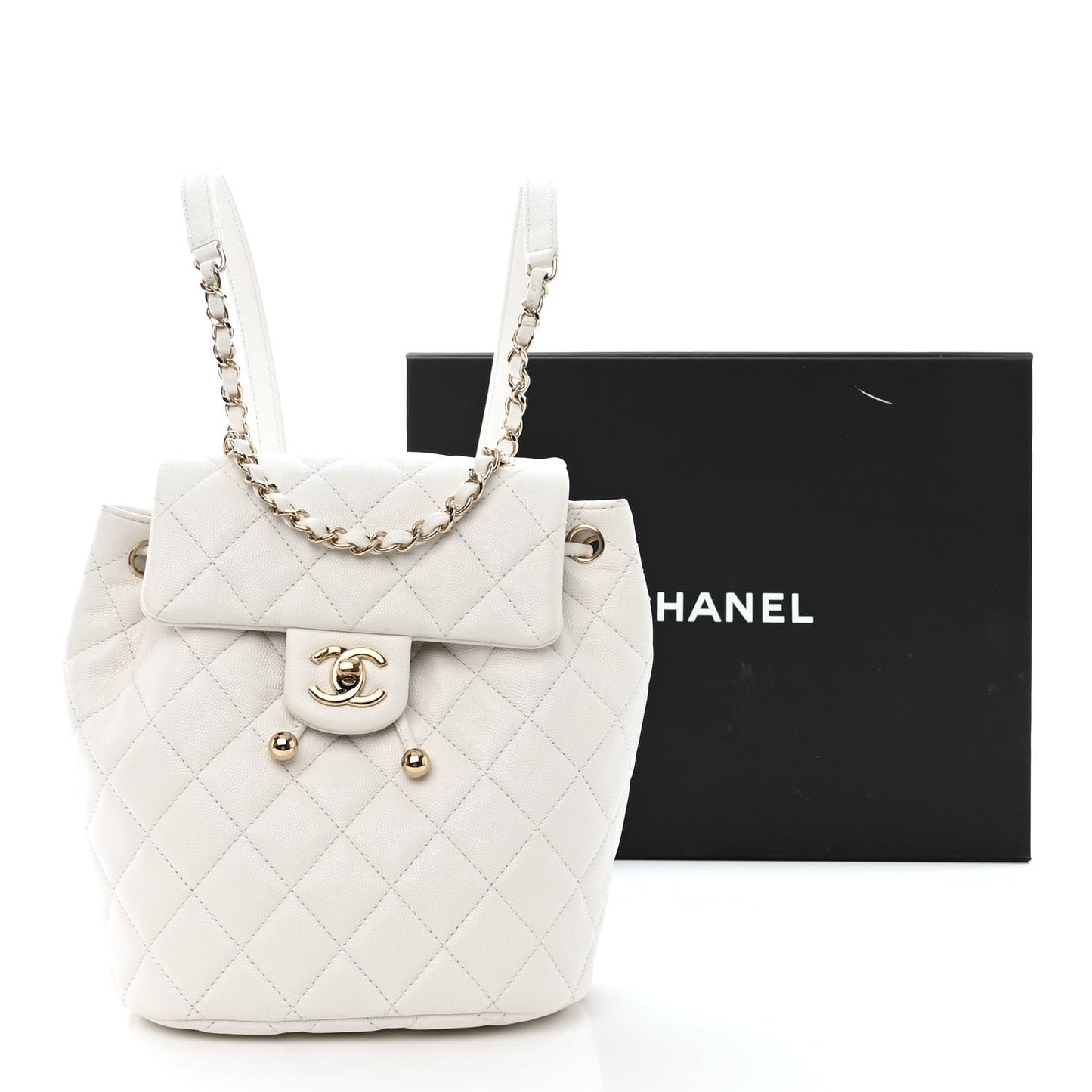 Caviar Quilted Urban Spirit Backpack White