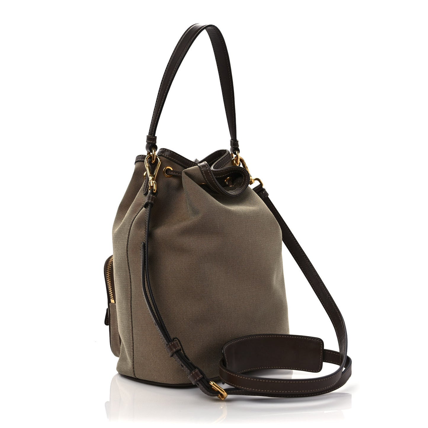 Jacquard Logo Mini Bucket Crossbody Bag Corda Bruciato