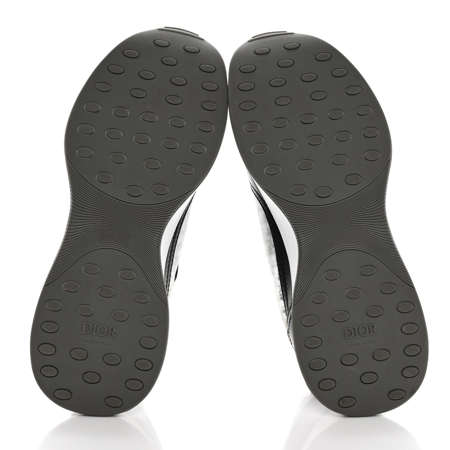 Smooth Calfskin Technical Mesh Oblique Womens B25 Runner Sneakers 39 Black Grey