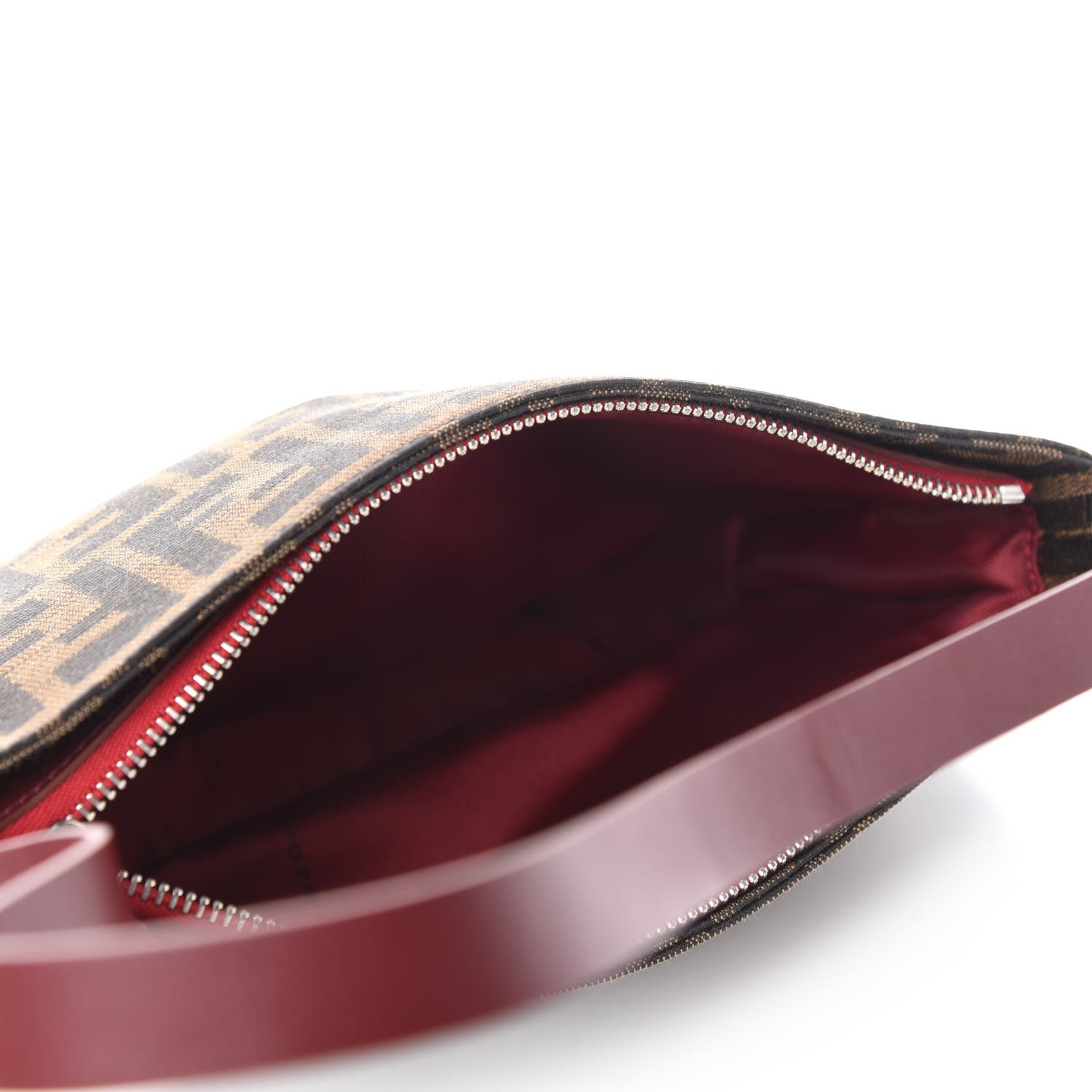 Fendi Zucca Pochette Tobacco Red 5 of 11