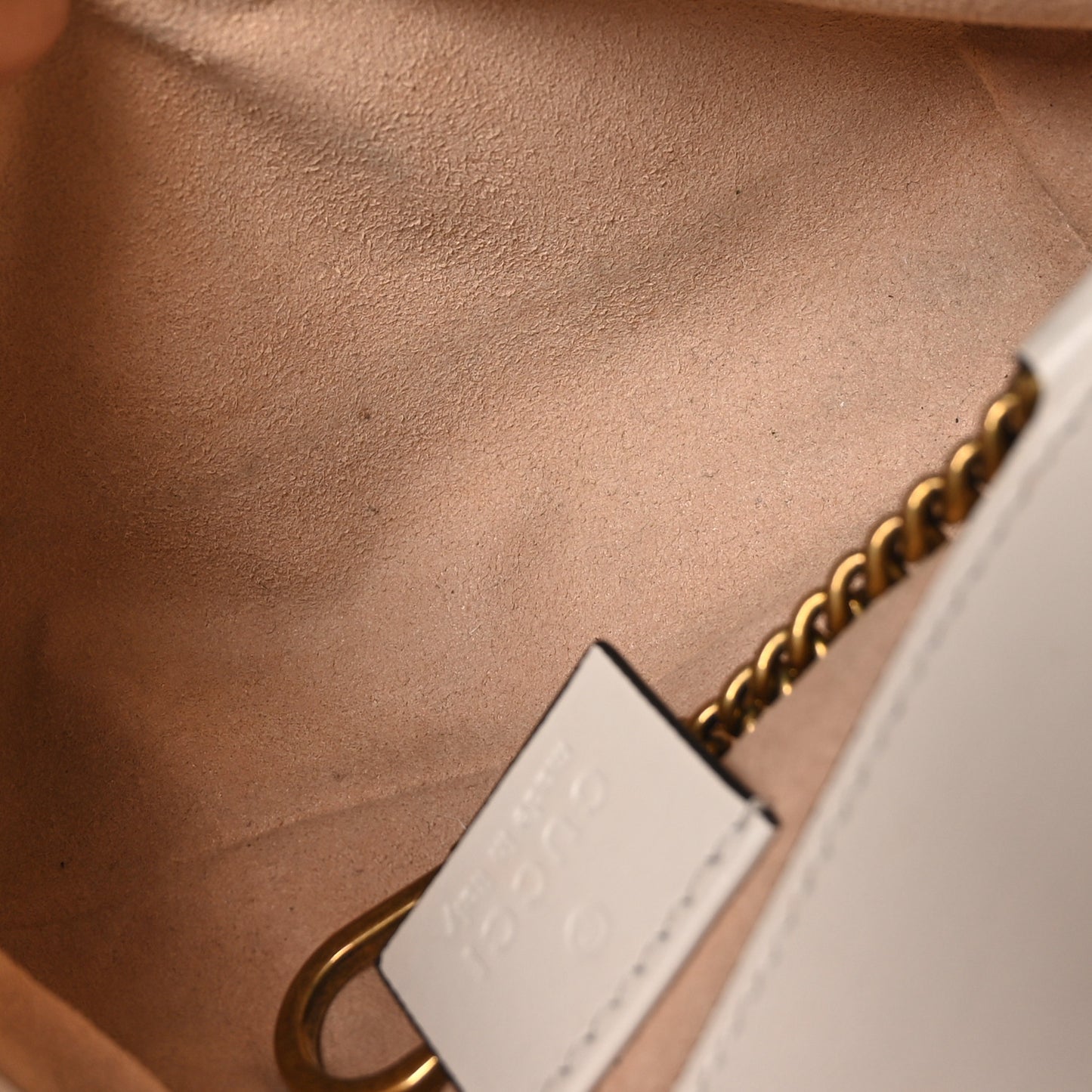 Calfskin Matelasse Super Mini GG Marmont Shoulder Bag White