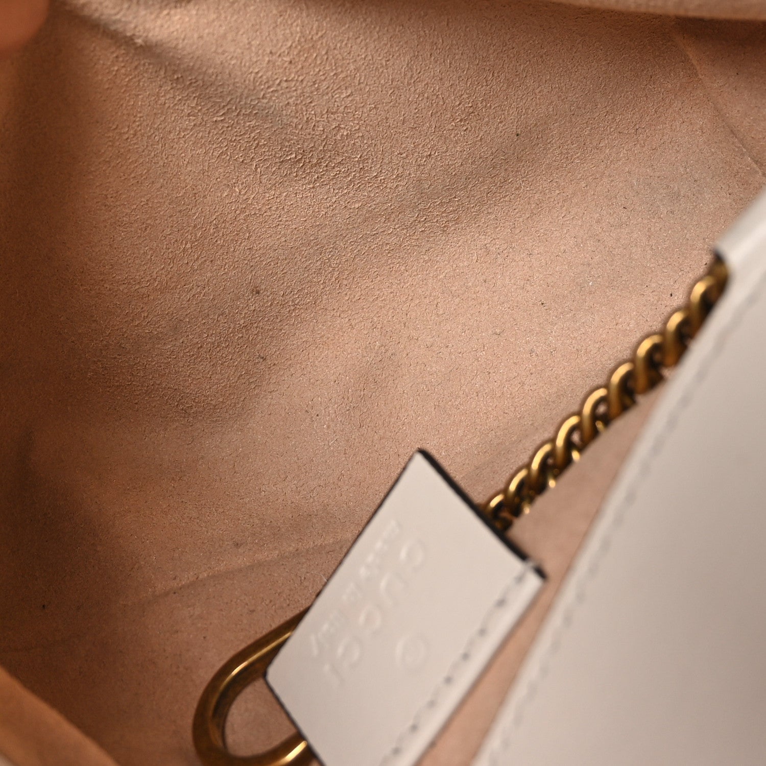 Gucci Calfskin Matelasse Super Mini GG Marmont Shoulder Bag White 5 of 10