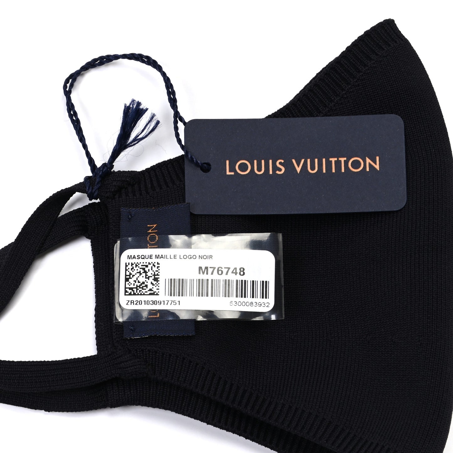LV Initials Knit Face Mask Black