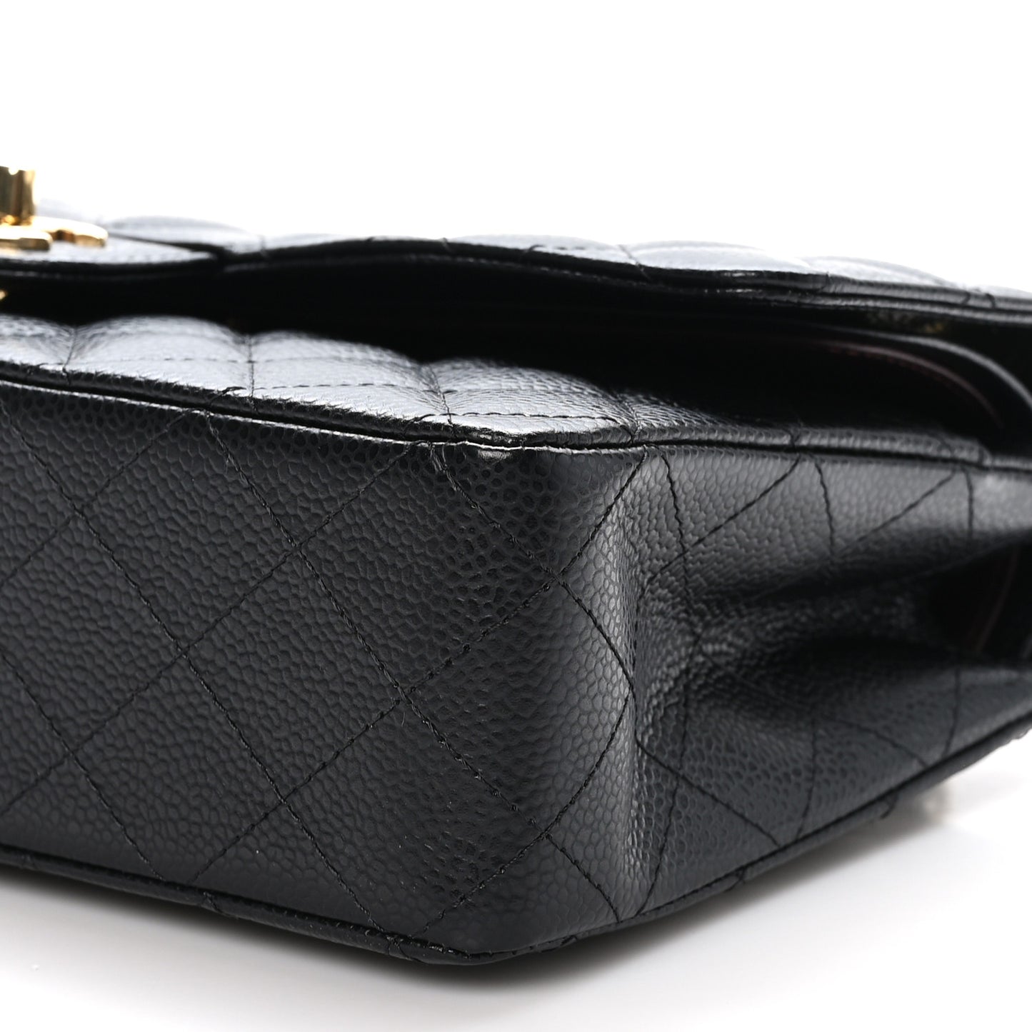 Caviar Quilted Medium Double Flap Black