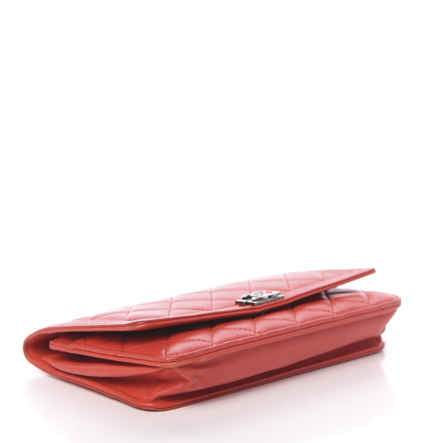 Lambskin Quilted Boy Wallet On Chain WOC Red