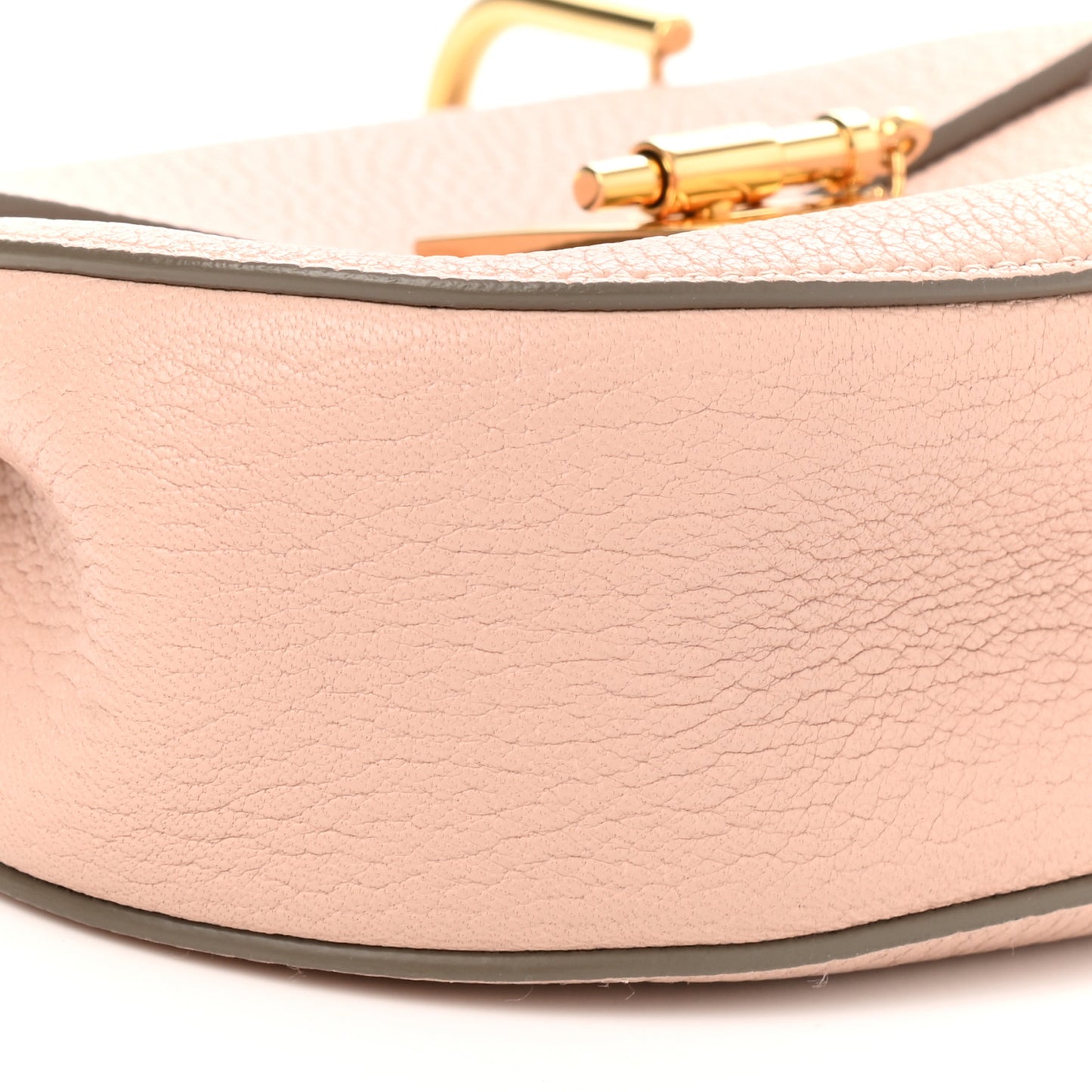 Grained Lambskin Mini Drew Shoulder Bag Cement Pink