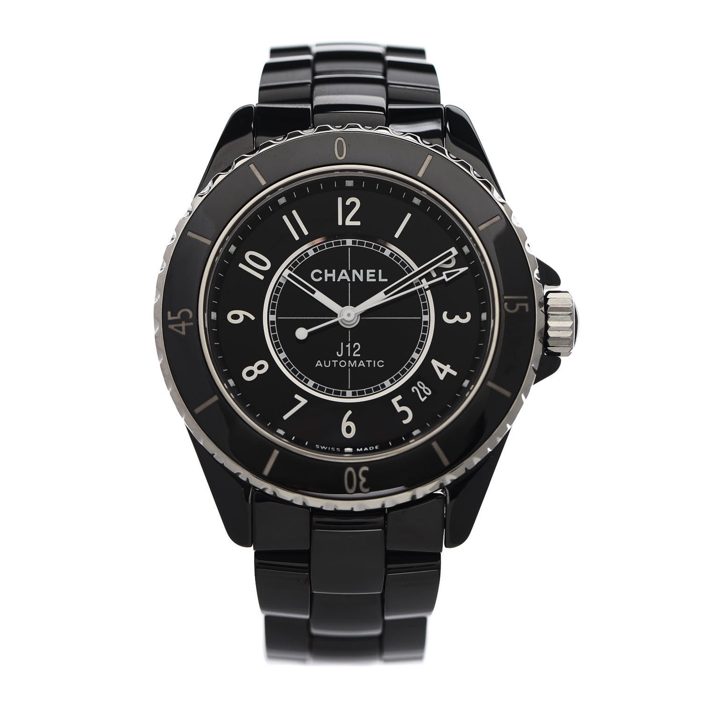 Stainless Steel Ceramic 38mm J12 Automatic Watch Black