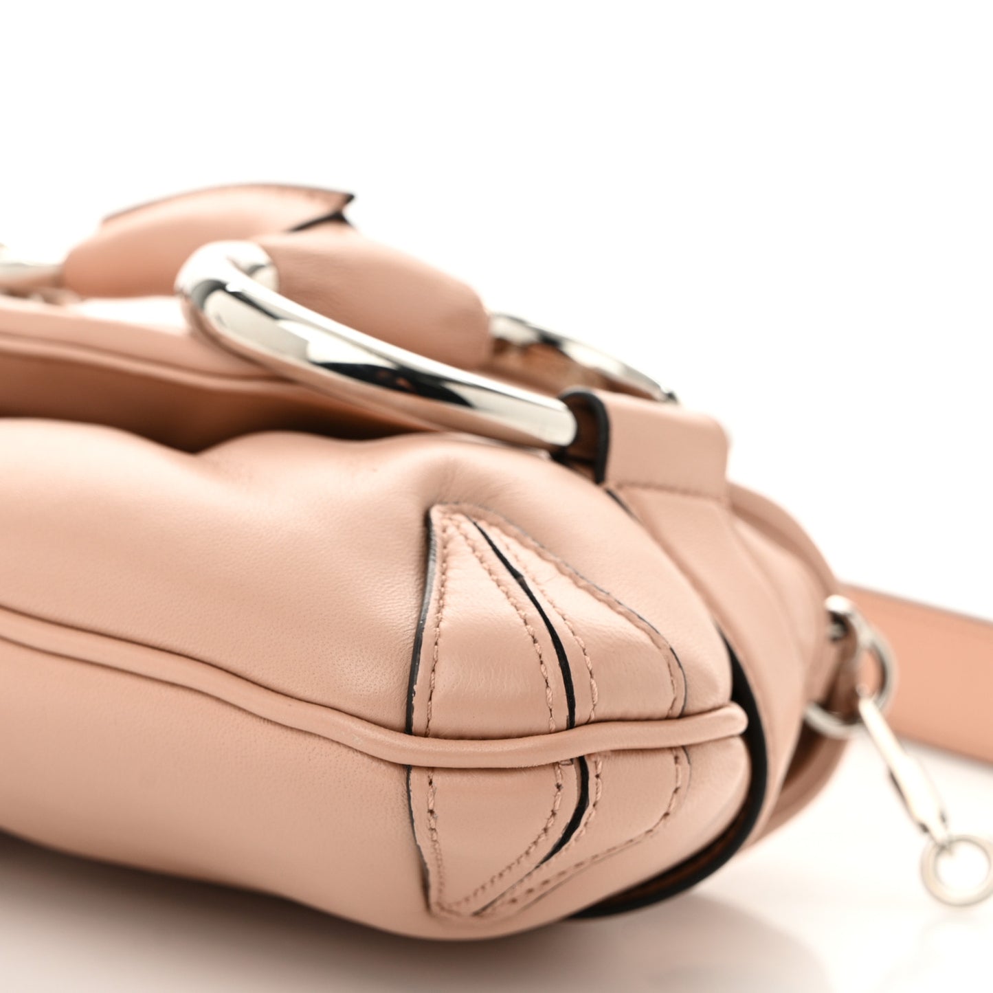 Nappa Vertical Matelasse Medium Maxi Horsebit Chain Shoulder Bag Pink Sand