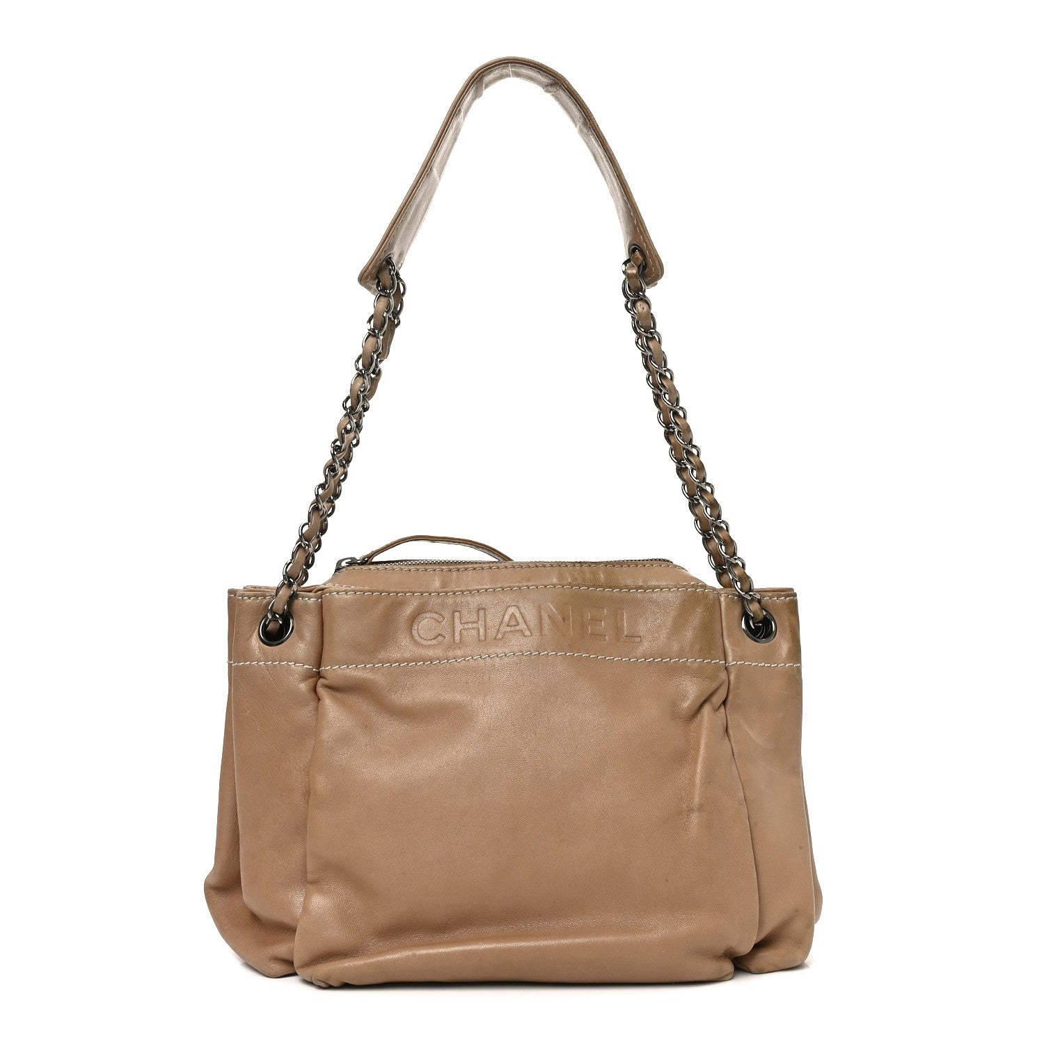 Chanel Lambskin Lax Accordion Hobo Beige 1815264 – FASHIONPHILE