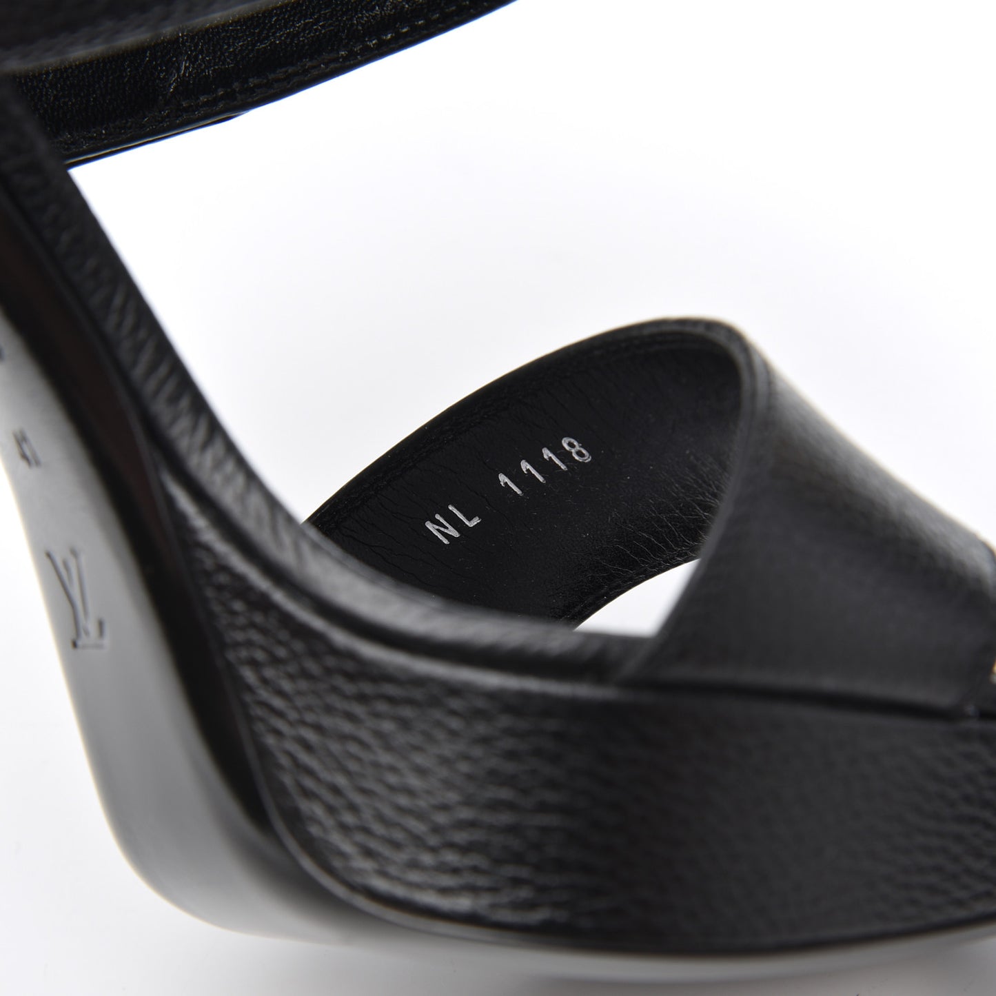 Grained Calfskin Horizon Platform Sandals 41 Black