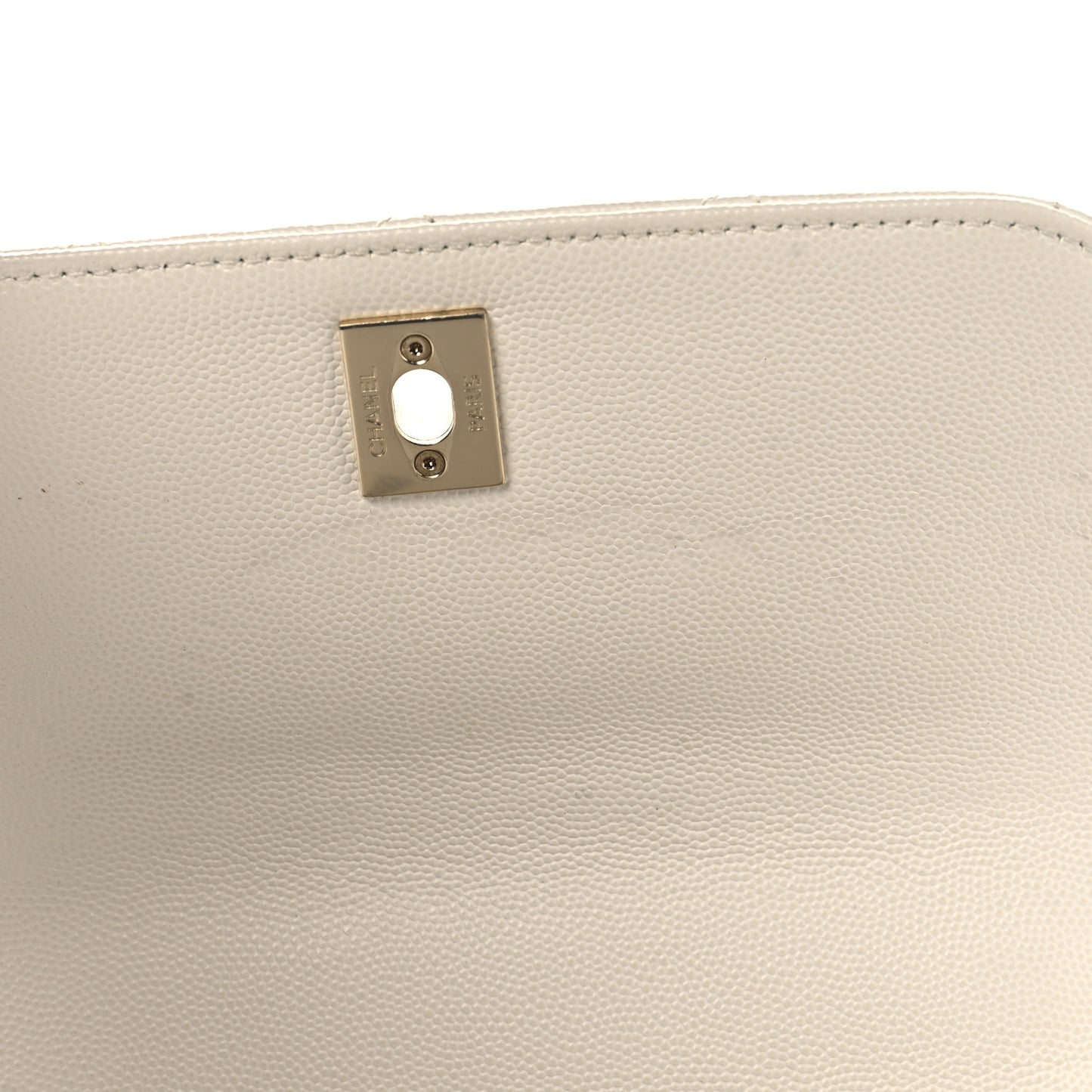 Caviar Quilted Small Business Affinity Flap White