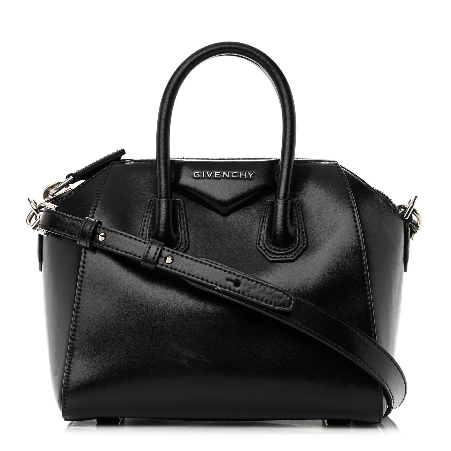 Shiny Lord Calfskin Mini Antigona Black