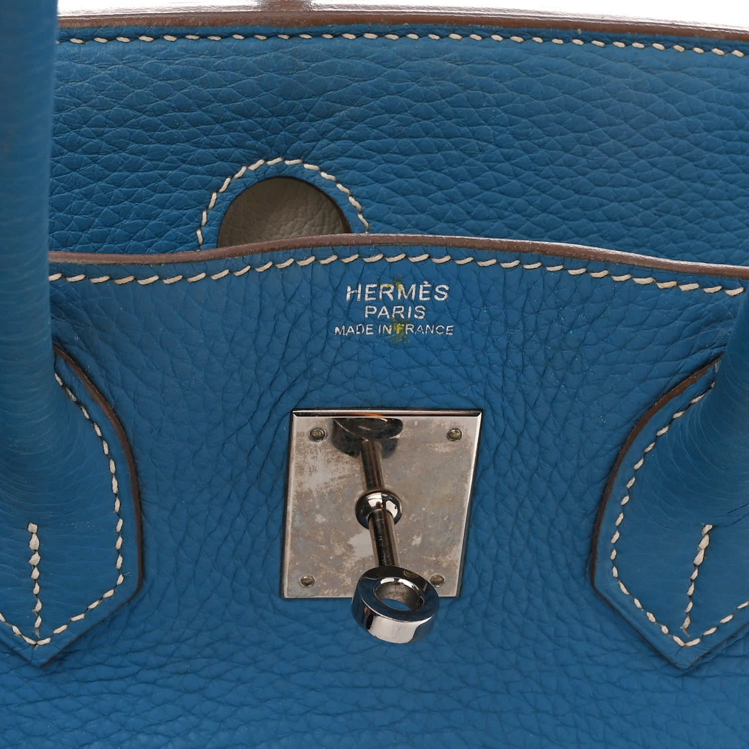 Hermes Taurillon Clemence Eclat Birkin 30 Mykonos White 6 of 16