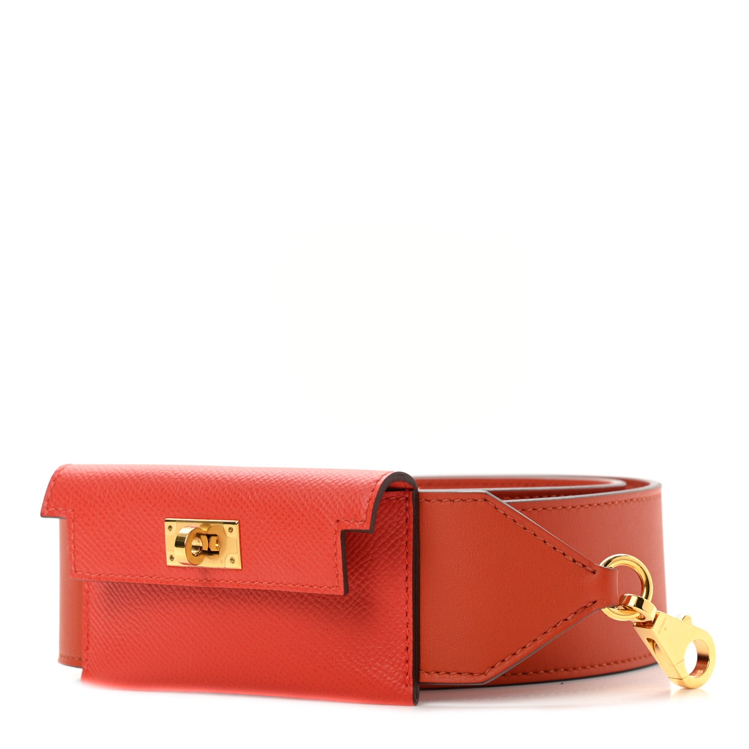 Hermes Swift Epsom Pocket Kelly Shoulder Strap Terre Battue Capucine 1 of 7