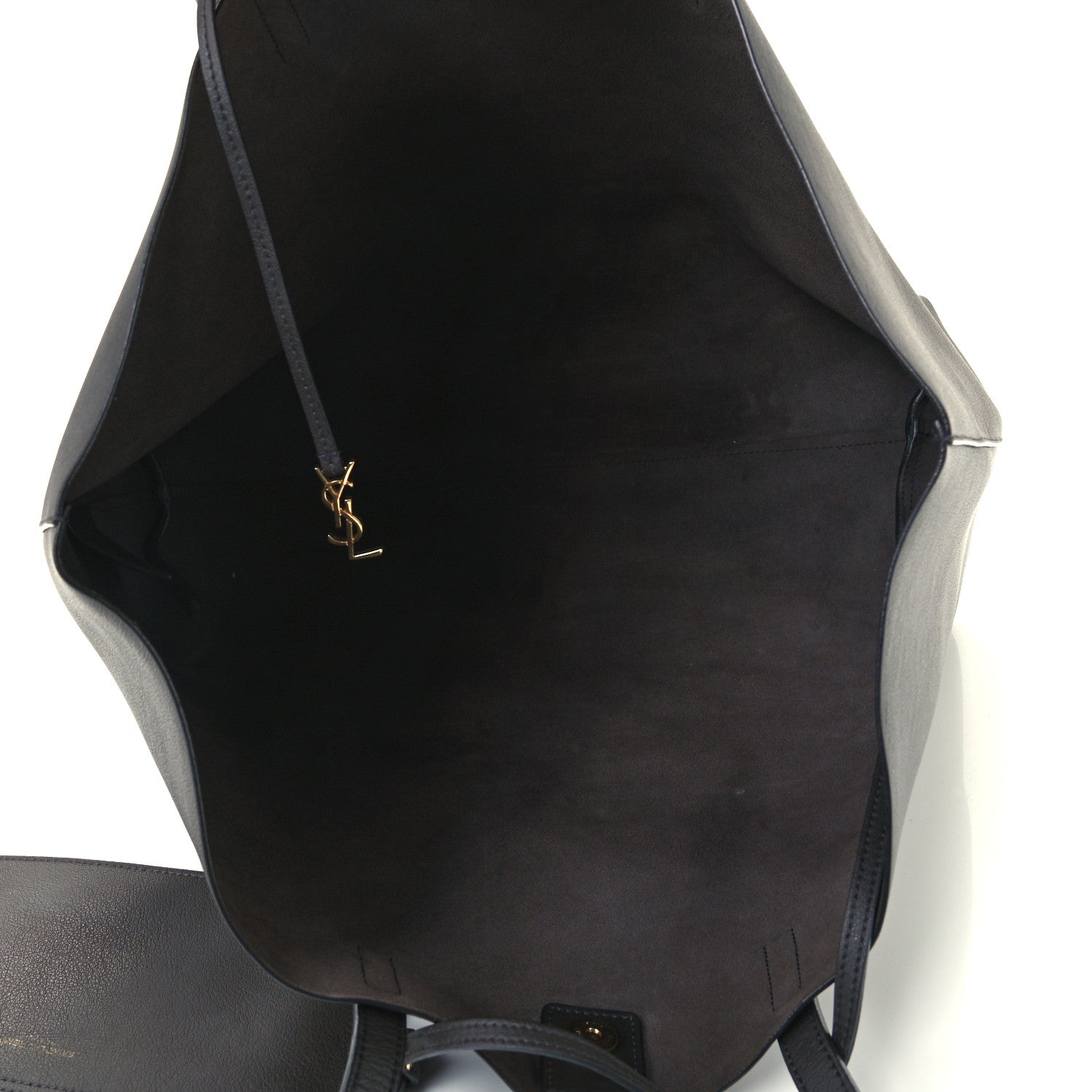Saint Laurent Calfskin Large Shopping Tote Coal 4 of 10