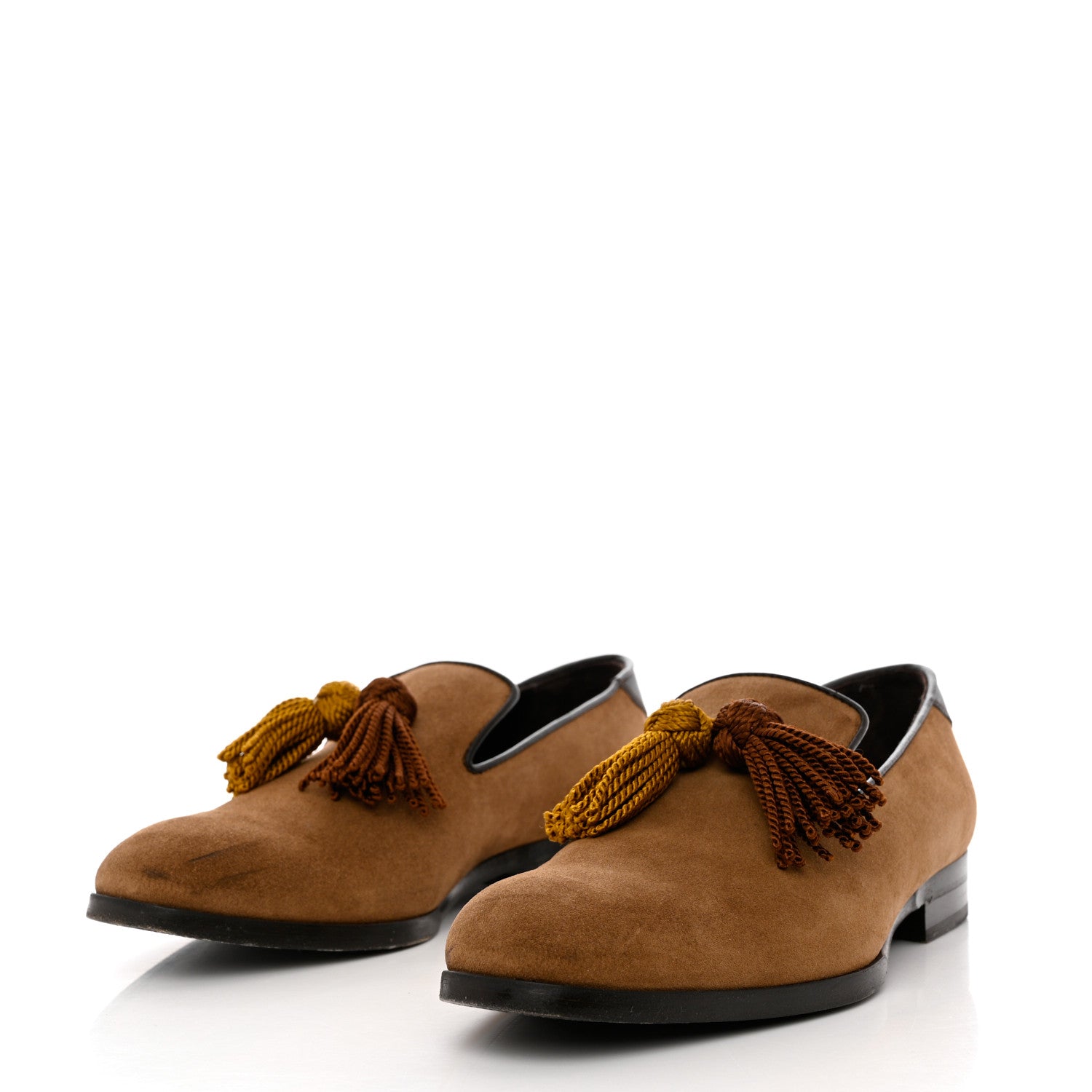 Jimmy Choo Suede Mens Foxley Tassel Loafers 41.5 Autumn Khaki 3 of 12