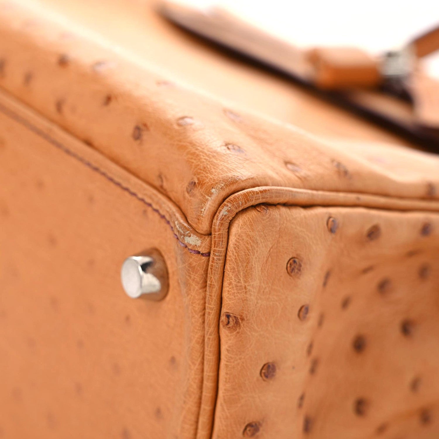 Hermes Ostrich Kelly Retourne 32 Gold 5 of 18