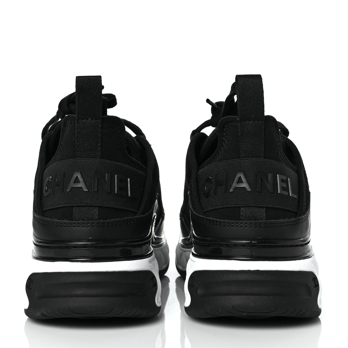 Velvet Calfskin Mixed Fibers CC Sneakers 39 Black