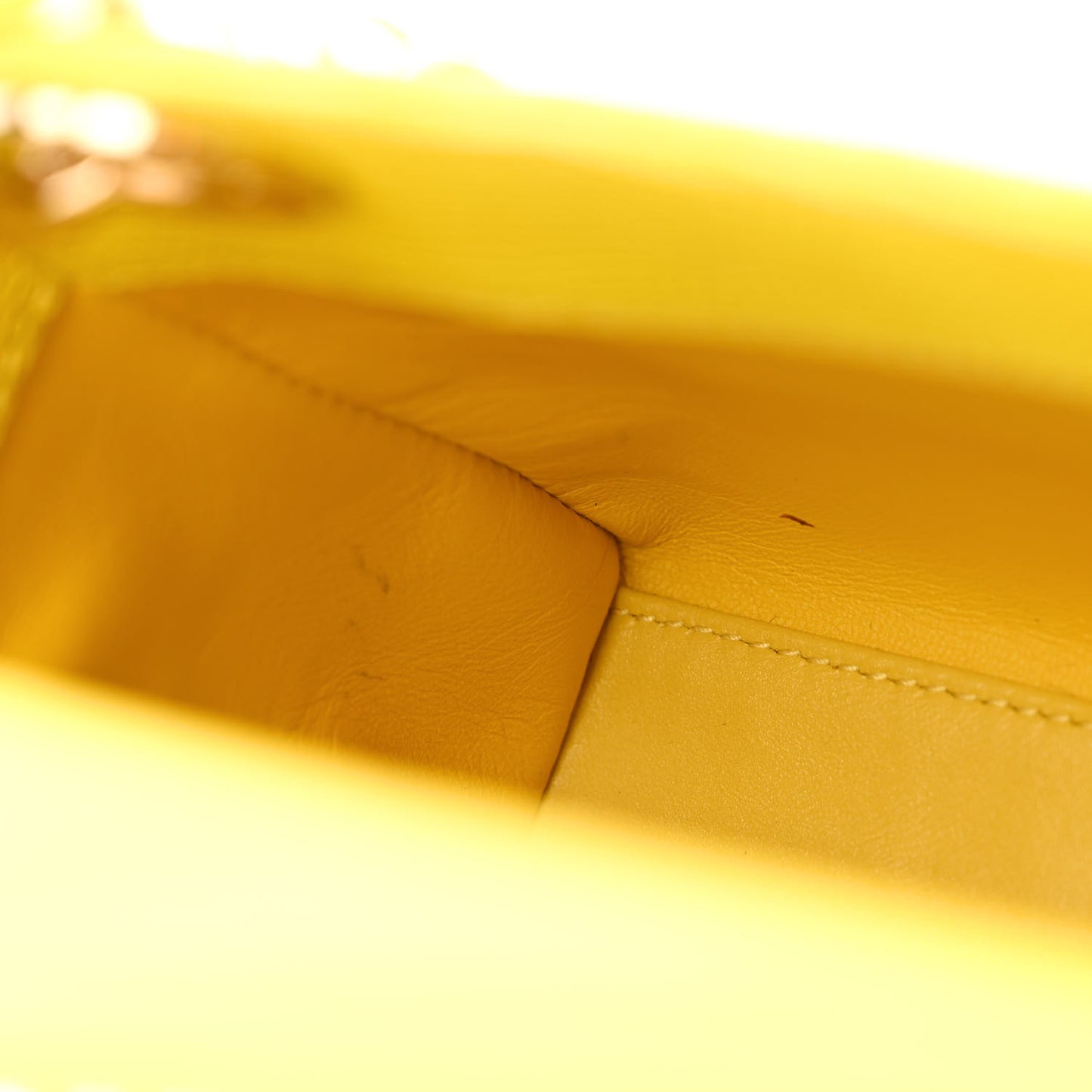 Lizard Mini Lady Dior Yellow