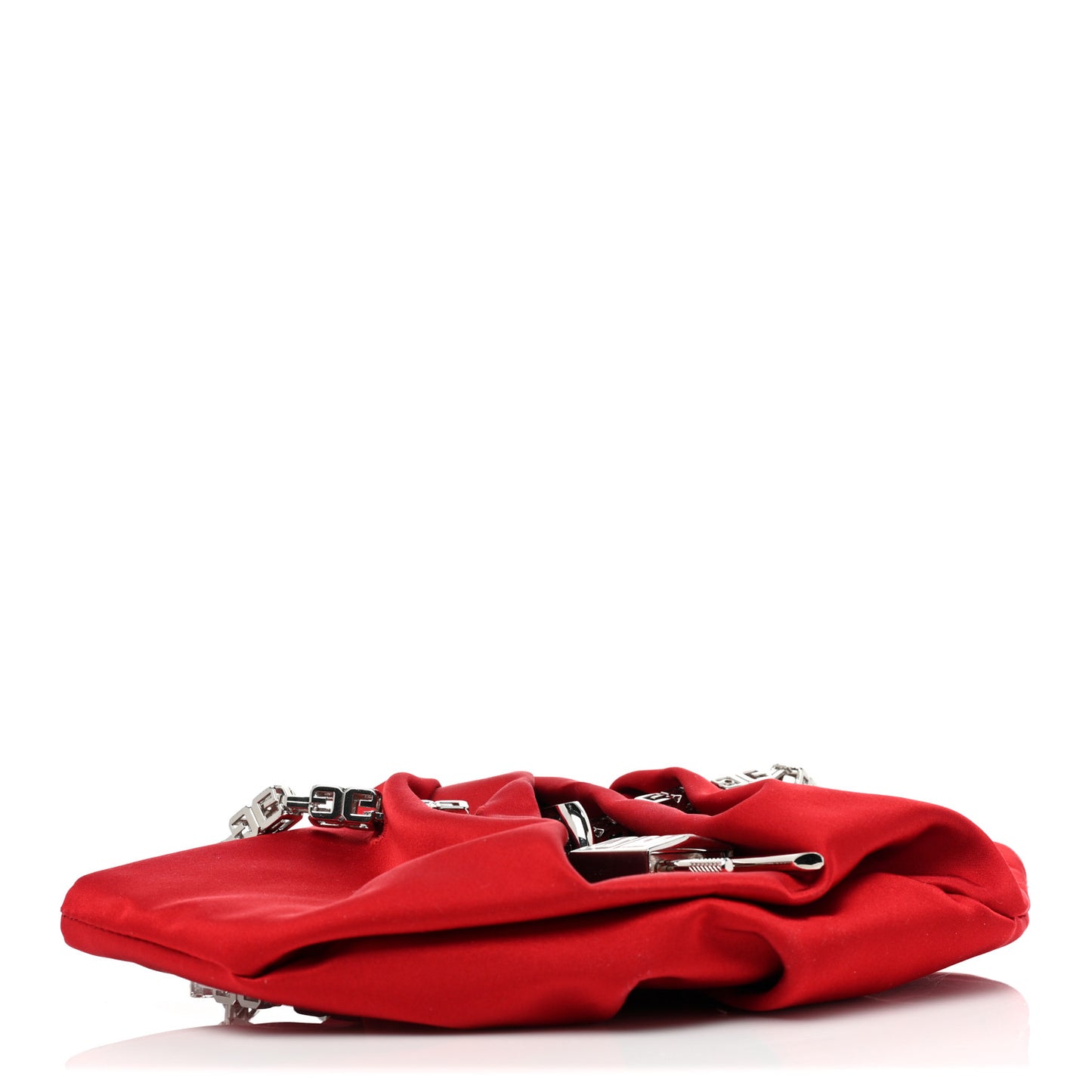Satin Mini Kenny Shoulder Bag Red