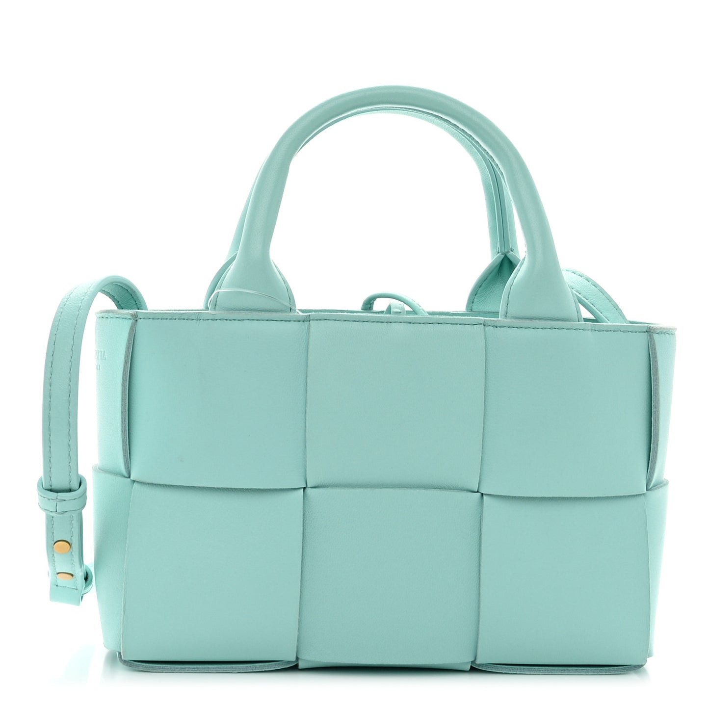 Lambskin Maxi Intreccio Candy Arco Tote Celadon