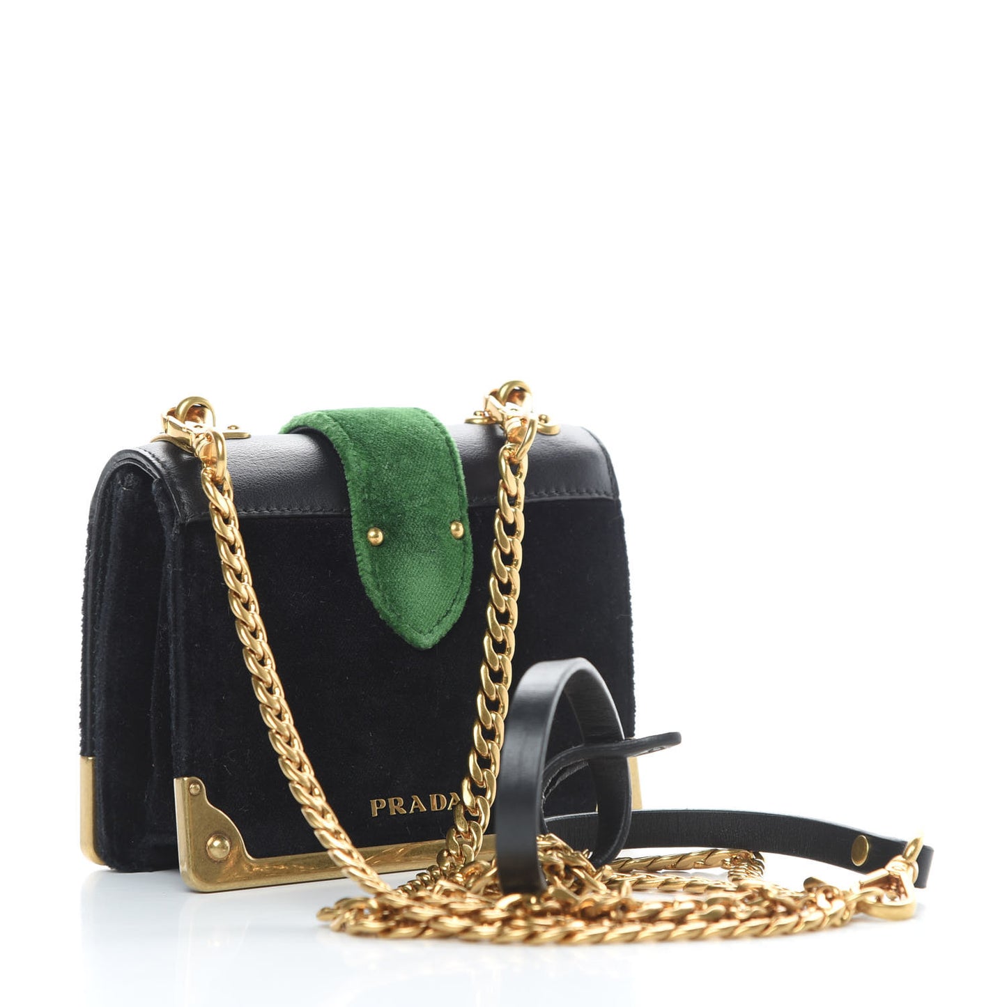 Velvet City Calfskin Micro Cahier Bag Black Alloro