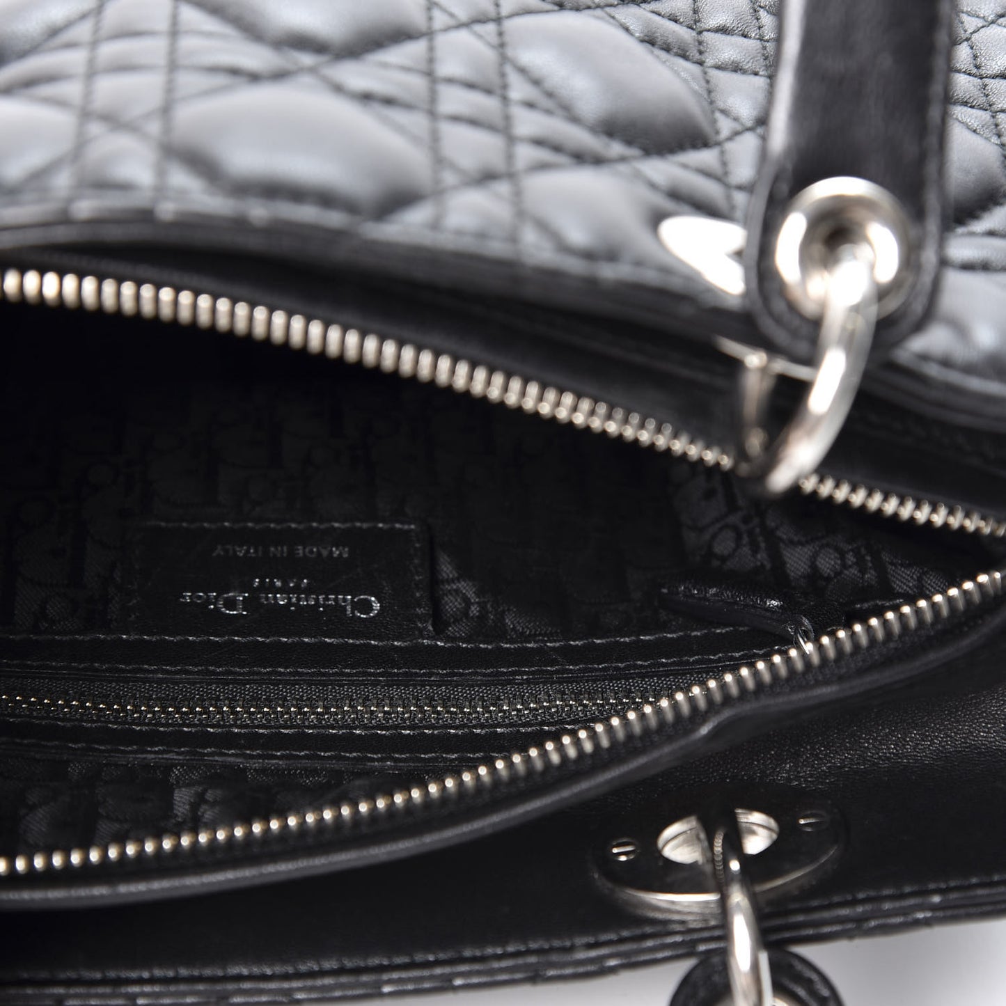 Lambskin Cannage Medium Lady Dior Black