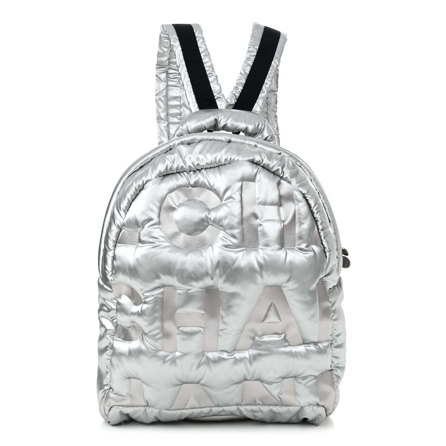 Chanel Nylon Embossed Doudoune Backpack Silver 1 of 11