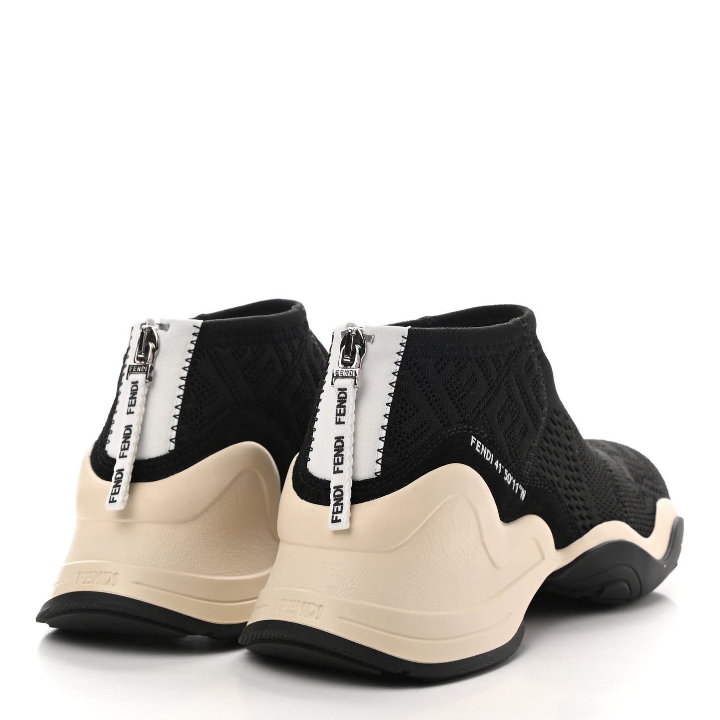 Technical 3D Mesh Womens FFluid Zip Up Sneakers 38 Black