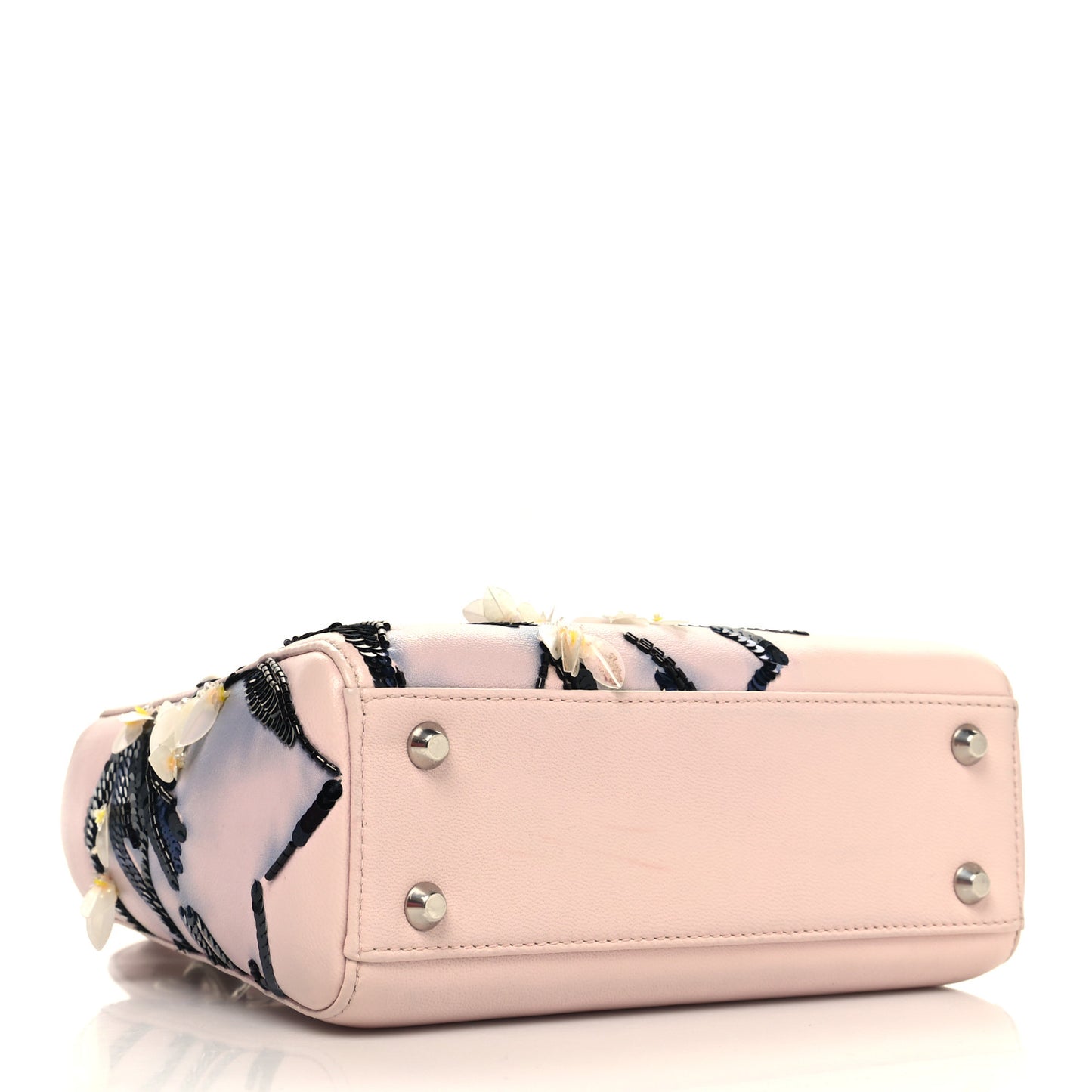 Lambskin Sequin Embroidered Mini Lady Dior Pink