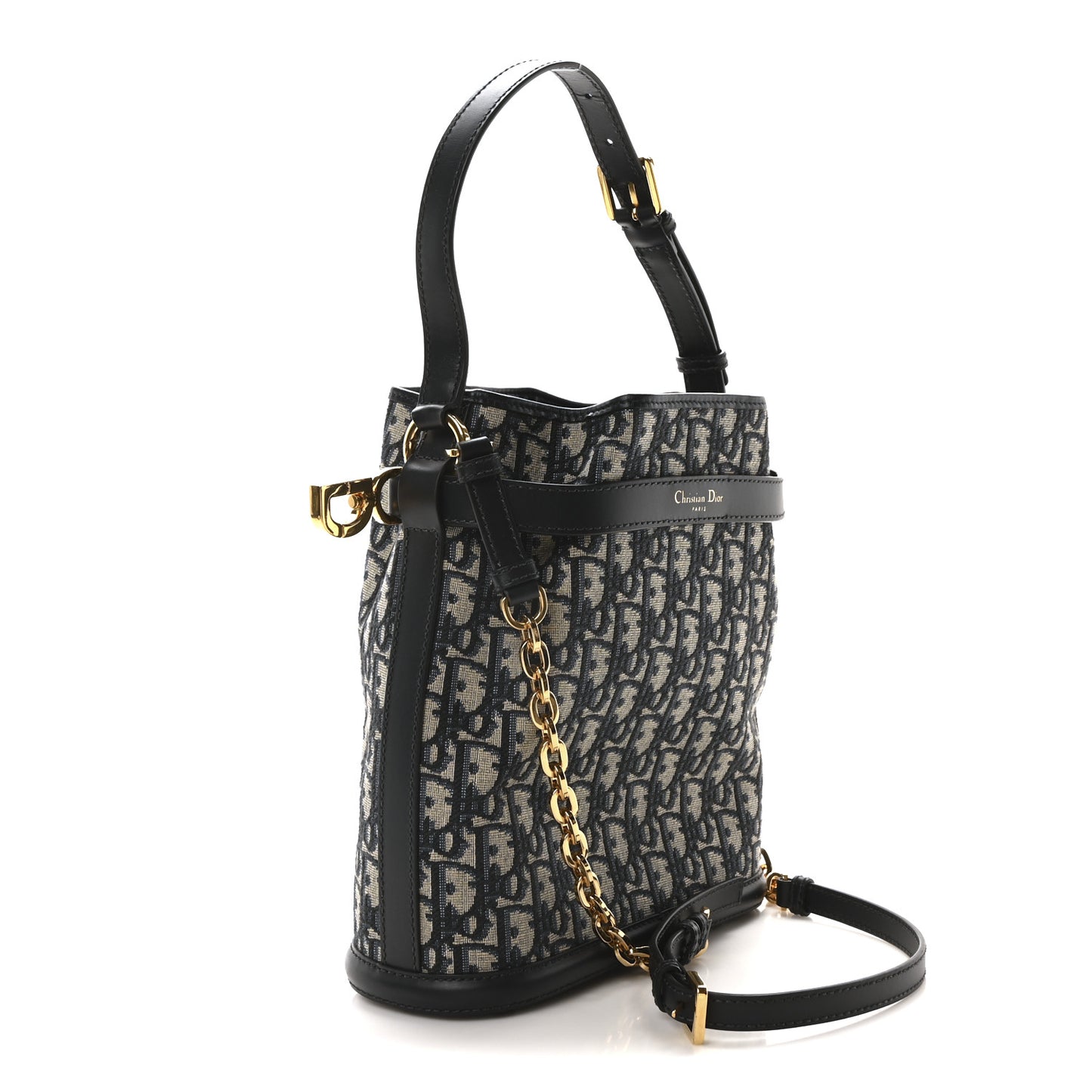 Oblique Medium C'est Chain Bucket Bag Blue