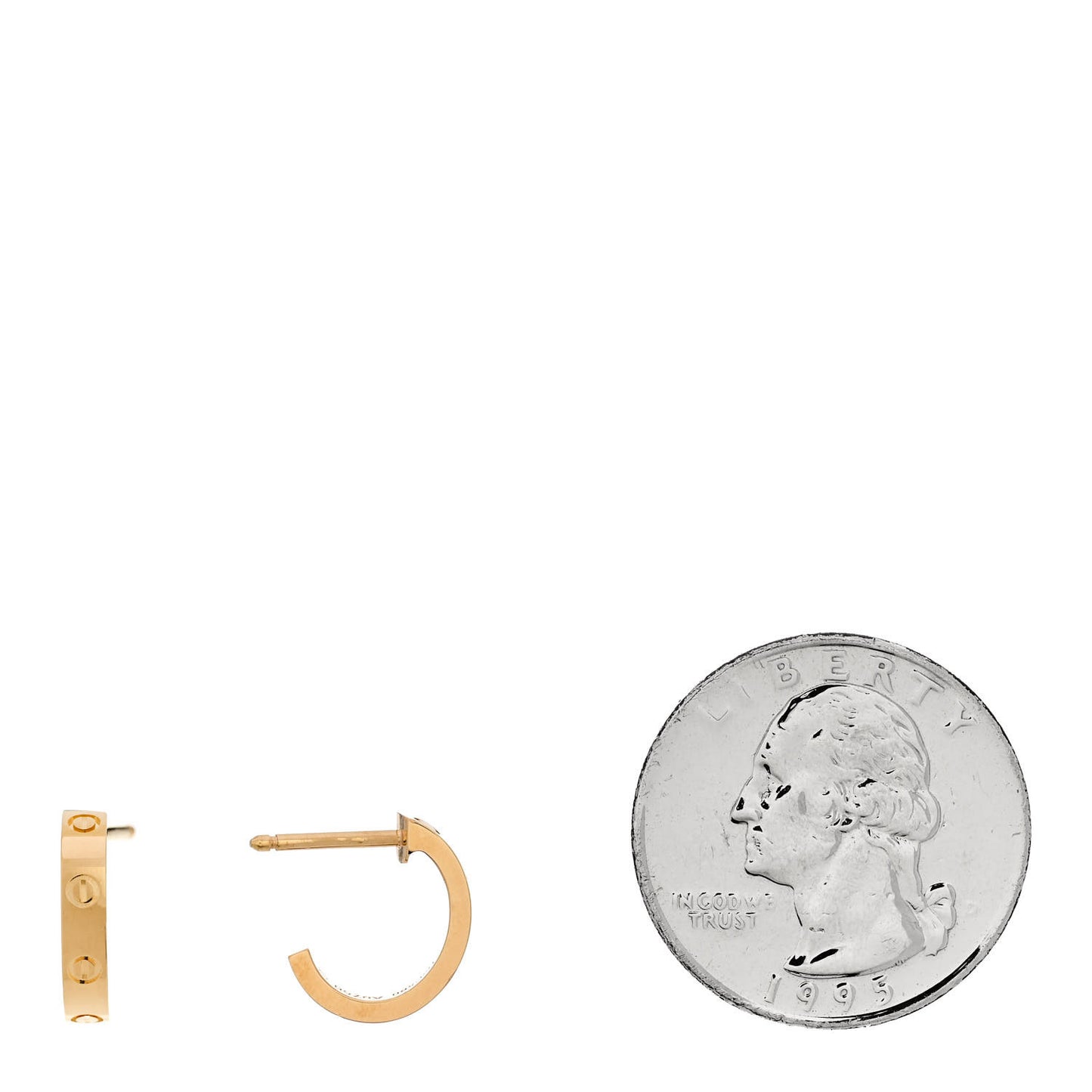 18K Yellow Gold Small LOVE Hoop Earrings