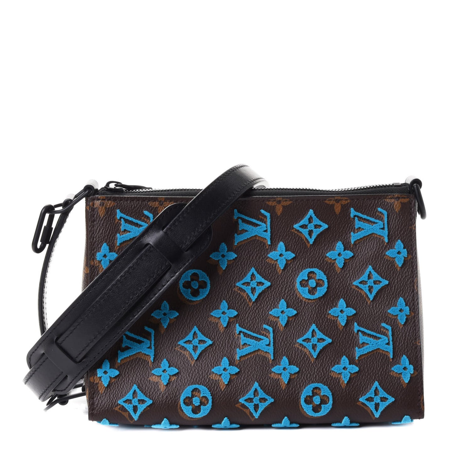 Monogram Tuffetage Triangle Messenger Turquoise
