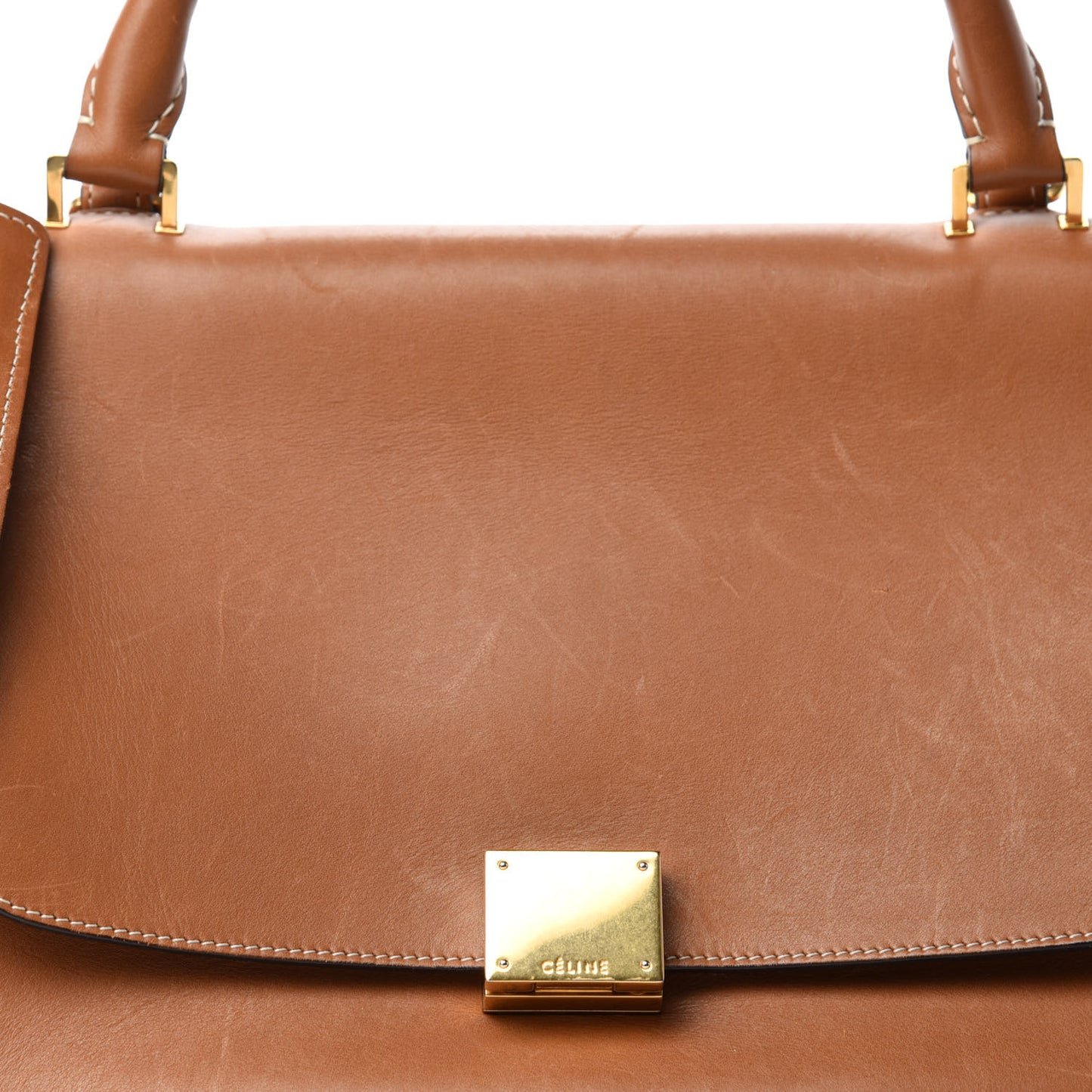 Vegetable Calfskin Small Trapeze Tan