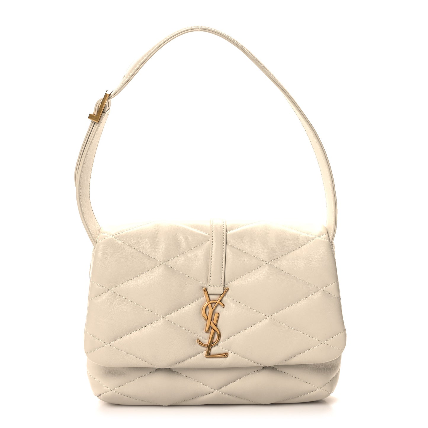 Lambskin Quilted Le 57 Diamond Shoulder Bag Crema Soft