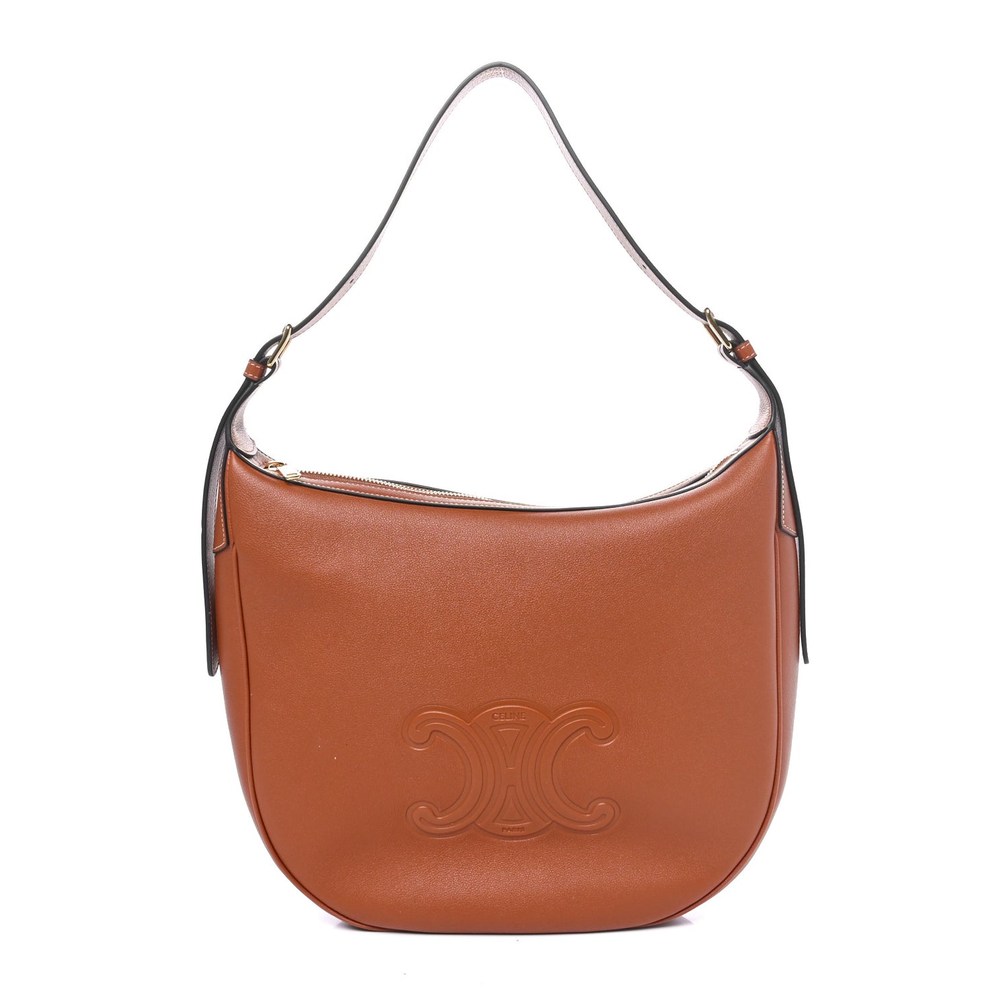 Supple Calfskin Medium Triomphe Heloise Shoulder Bag Tan