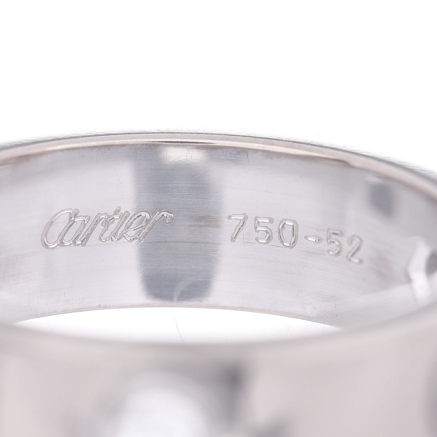18K White Gold 3 Diamond 5.5mm LOVE Ring 52 6