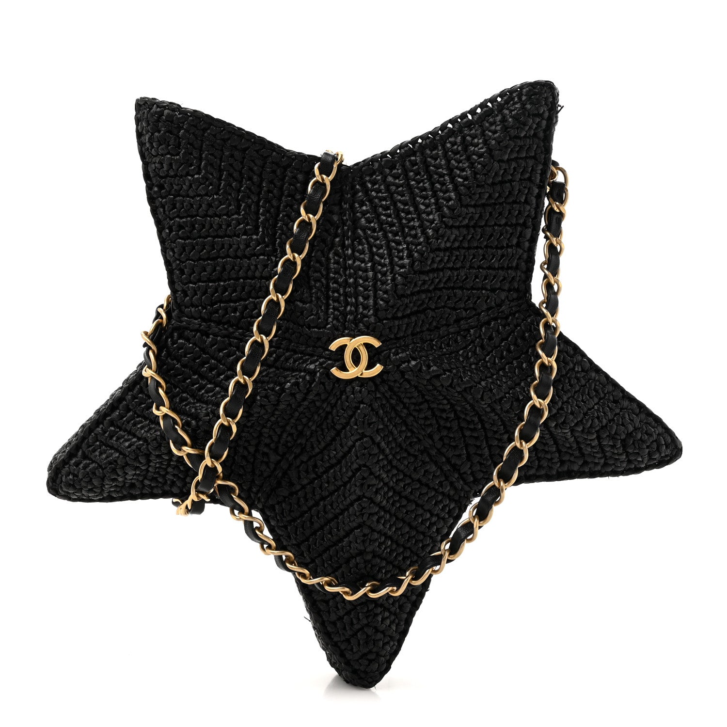 Chanel Raffia Star Coco Beach Bag Black 1752049 – FASHIONPHILE