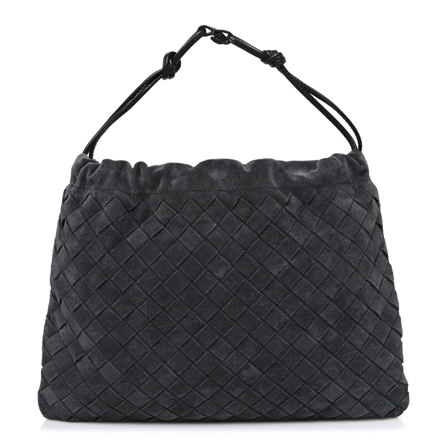 Bottega Veneta Suede Calfskin Intrecciato Medium Dustbag Grey