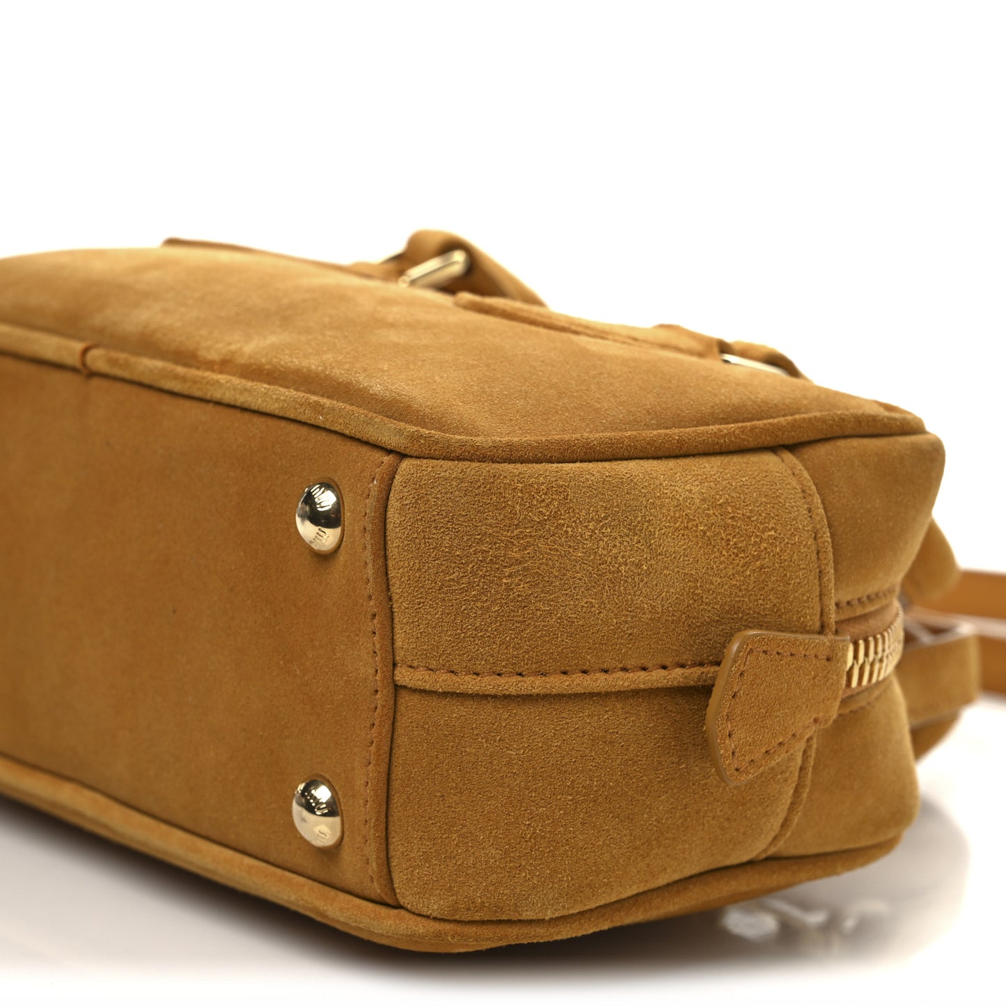 Suede Padded Regular Arcadie Top Handle Bag Whiskey