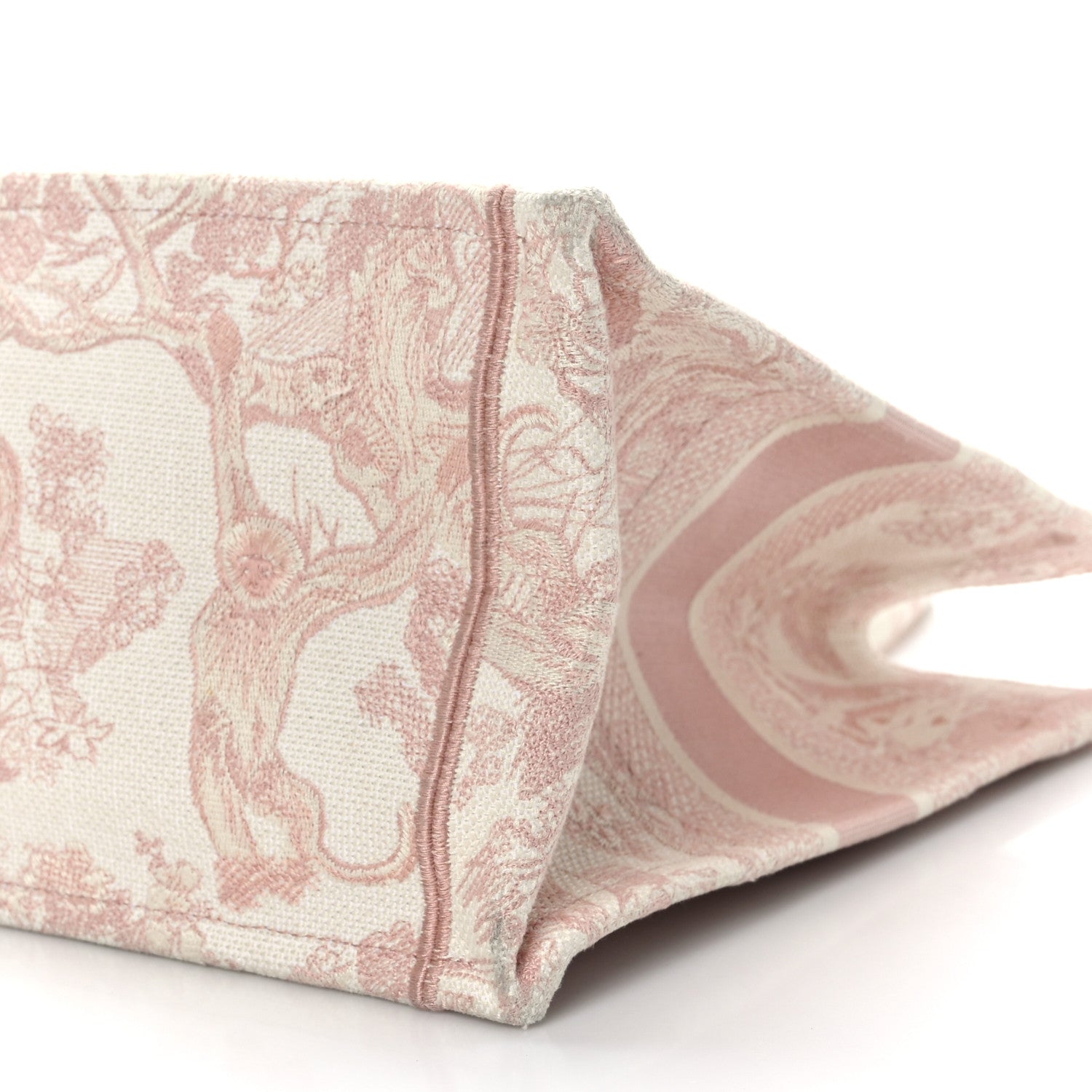Christian Dior Canvas Toile De Jouy Embroidered Medium Book Tote Pink 9 of 9