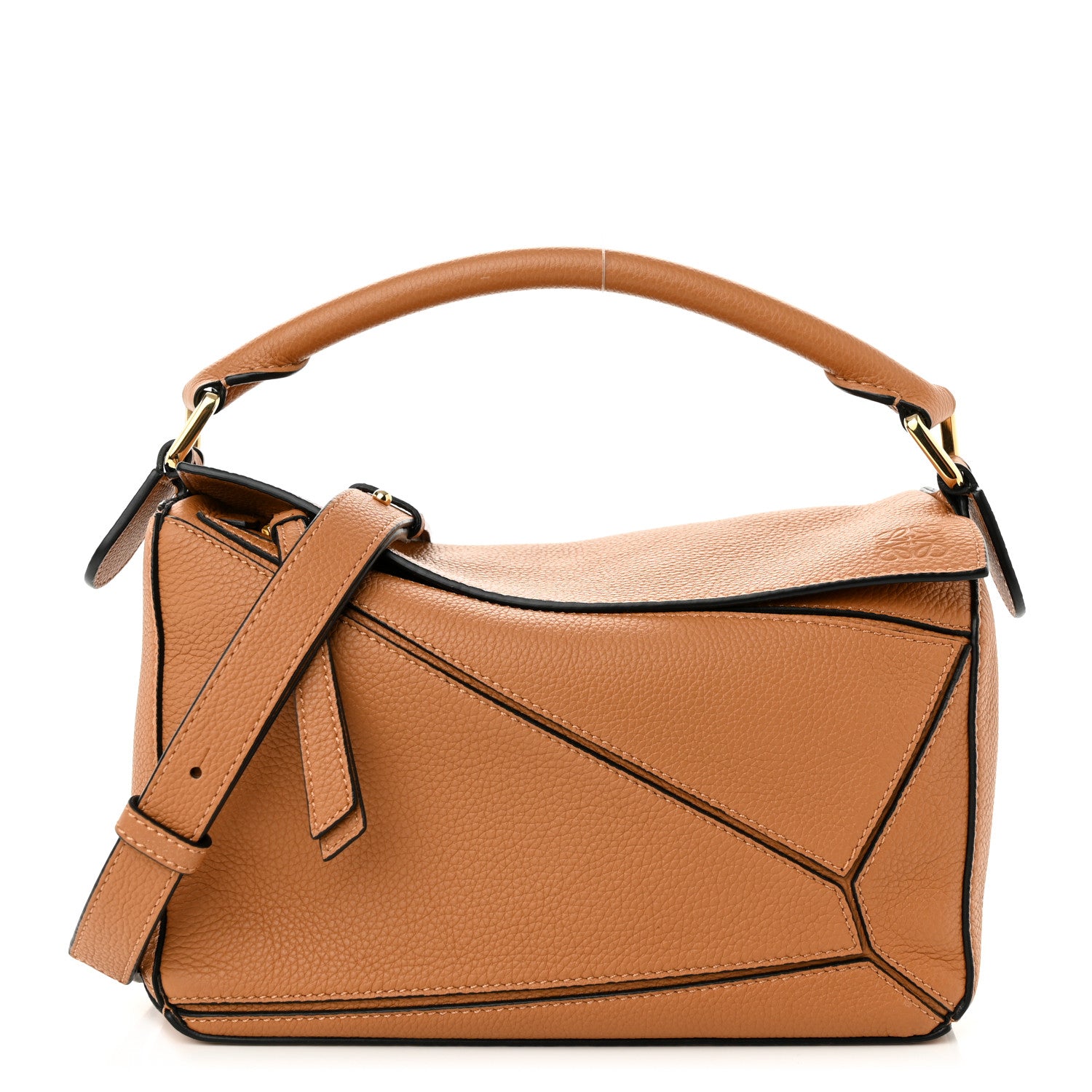 Loewe Soft Grained Calfskin Small Puzzle Bag Light Caramel 1261334